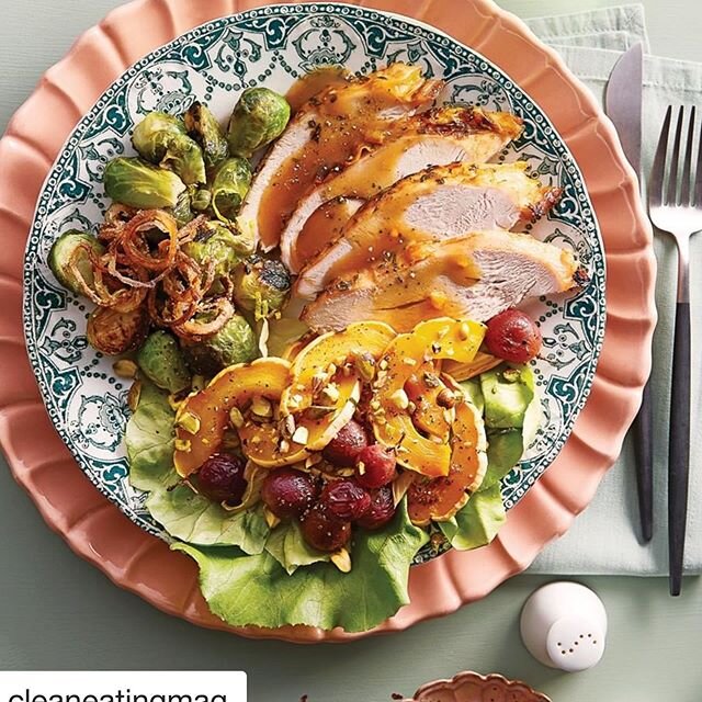 Had enough #turkey yet?  This holiday spread was a light yet opulent #holiday spread featured in @cleaneatingmag image @robby___c  props @the.props.ca props #keepitlight #healthyfood #lowcarb #lowsugar #veggies #roastturkey #jus #squash #roastedgrape