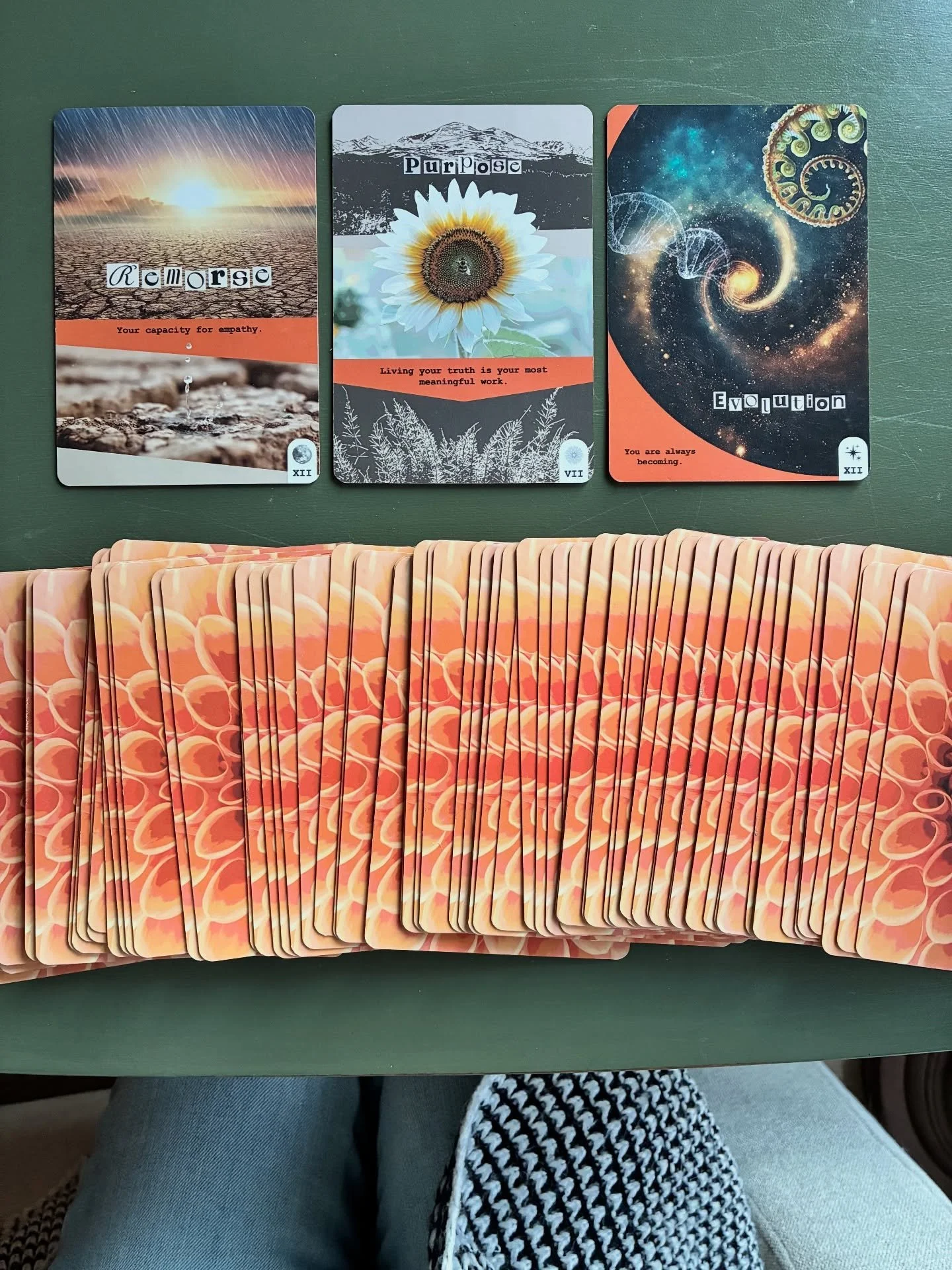 Asking for insight on a specific situation? The 3-card spread for past, present, and future is very handy. Perhaps today's reading will resonate?
Past: Remorse. Feeling bad about something? Remorse is simply your capacity for empathy. Recognizing you