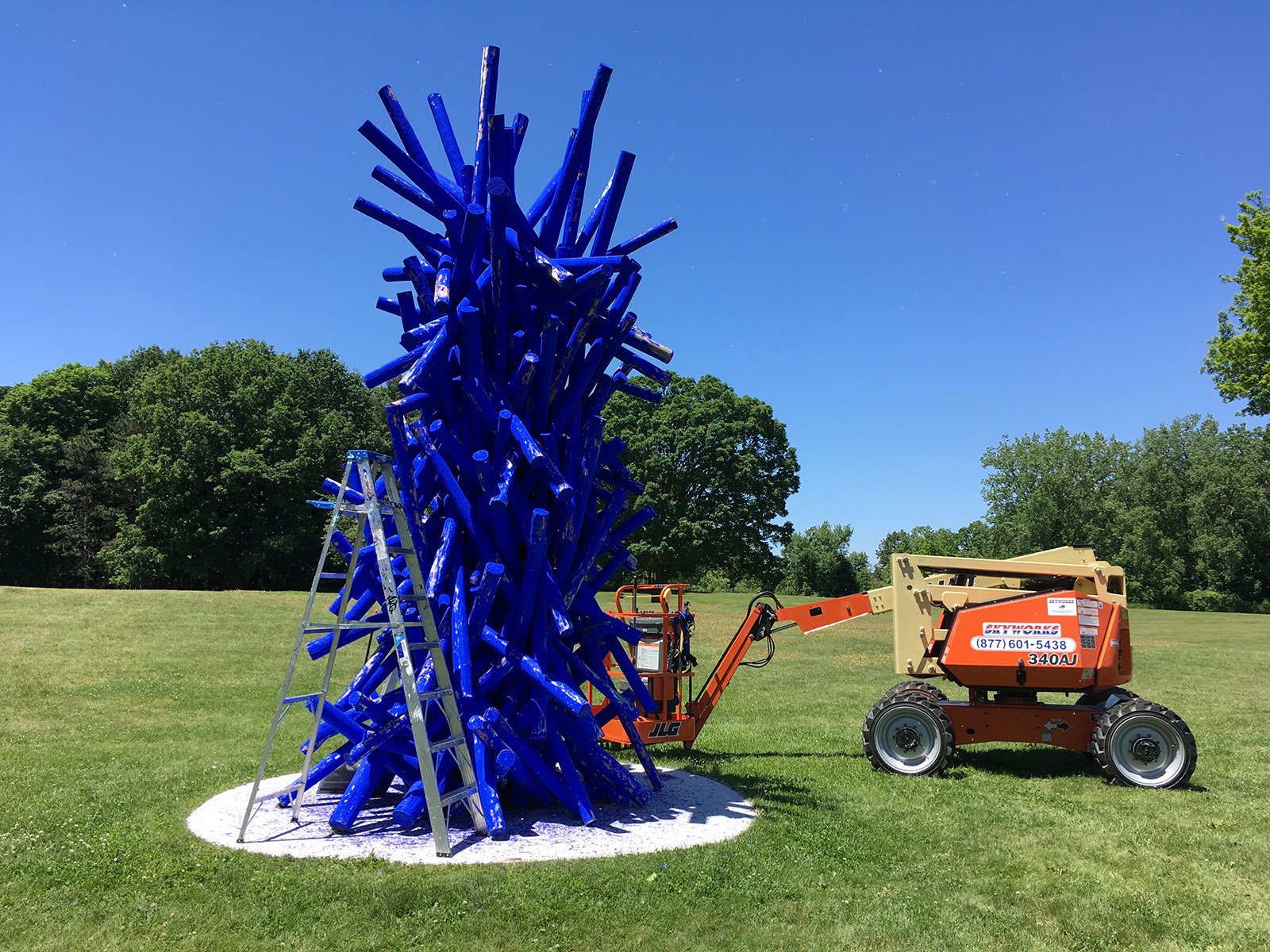  Working with Public Art to strip and repaint Shayne Dark’s  Tanglewood  (2006). 