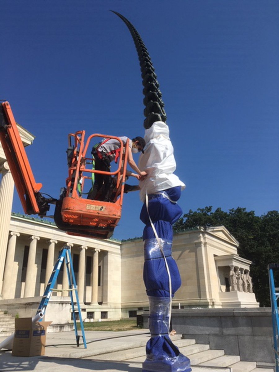  Performing preventative conservation to wrap Do Ho Suh’s  Karma  (2010) before construction on a new museum building commenced. 
