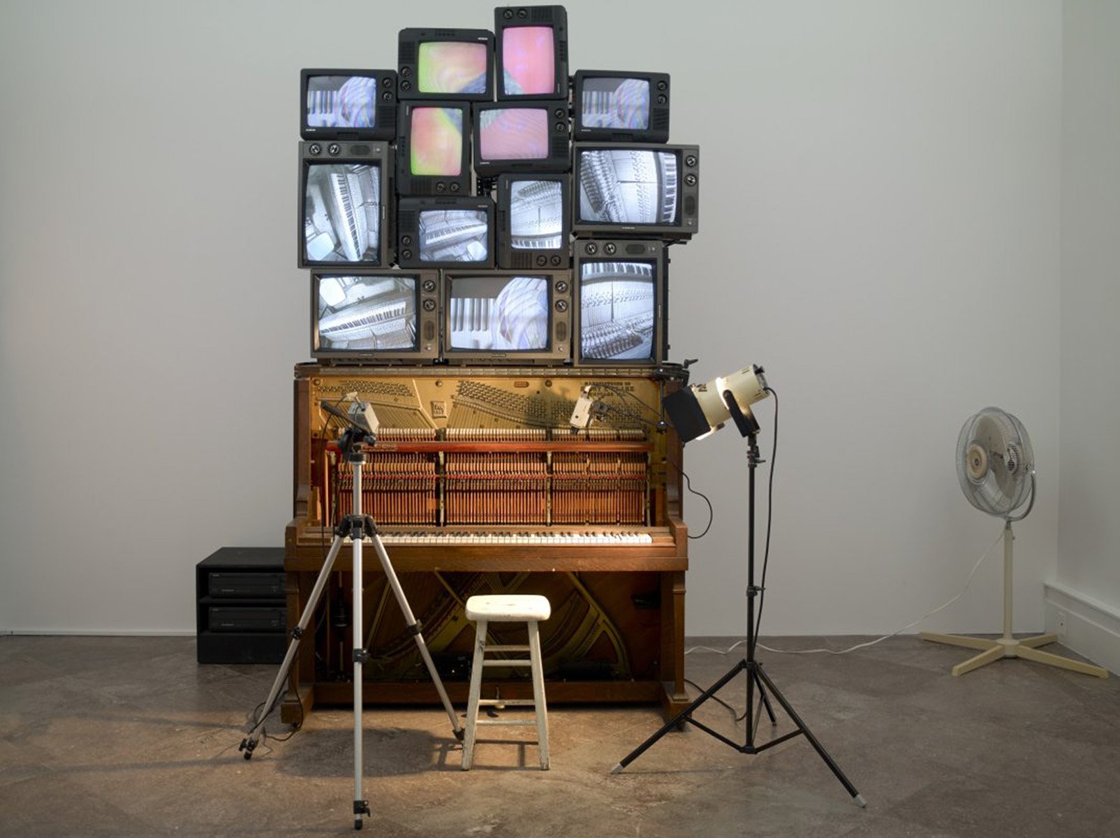  Installation view of Nam June Paik’s newly restored  Piano Piece  (1993). 