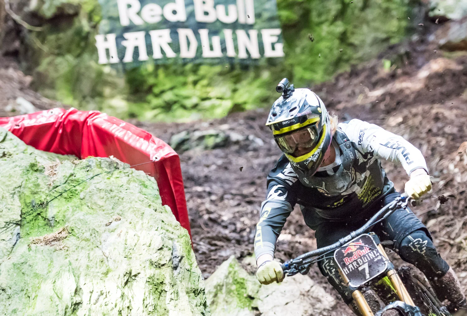 Bernard Kerr close up after The Slab at Red Bull Hardline 2015