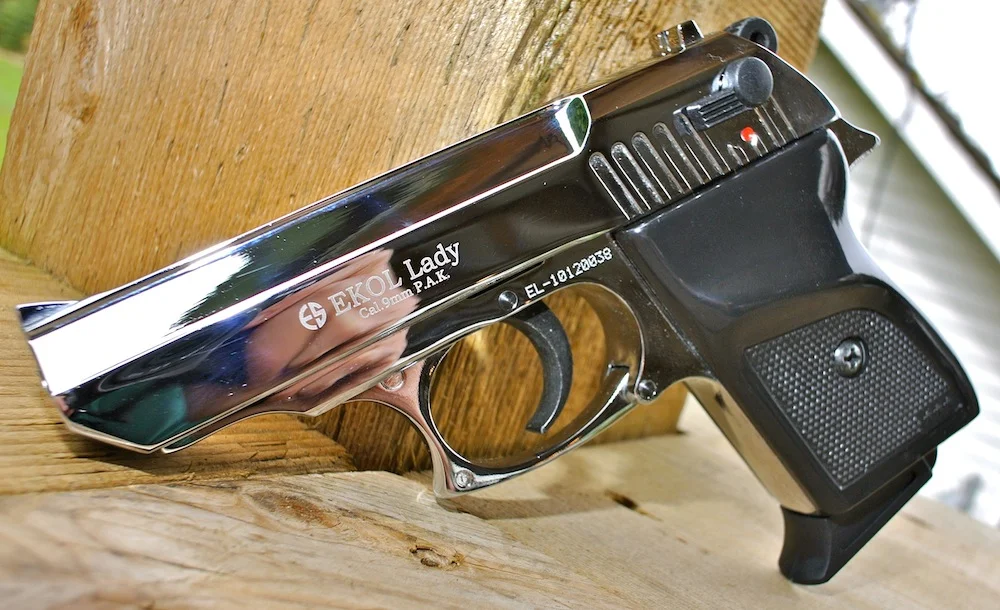EKOL Lady (Chrome) 9mm P.A.K. Blank Gun