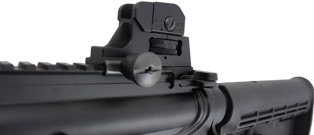 KJWorks M4 CQB Carbine GBB Airsoft Rifle Left Side Rear Sight.jpg