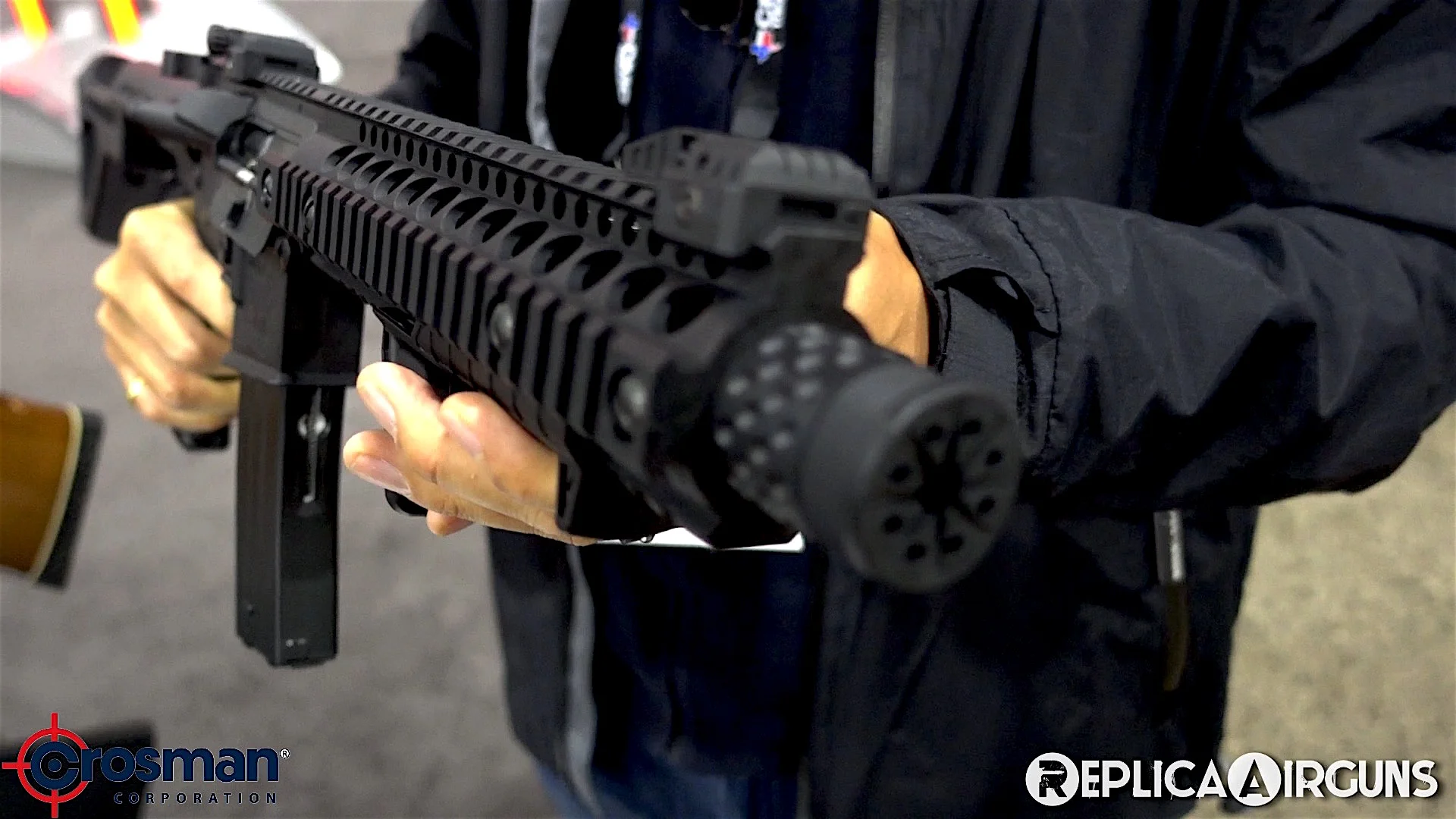 SHOT Show Las Vegas 2018 Crosman BB DPMS SBR Front.jpg