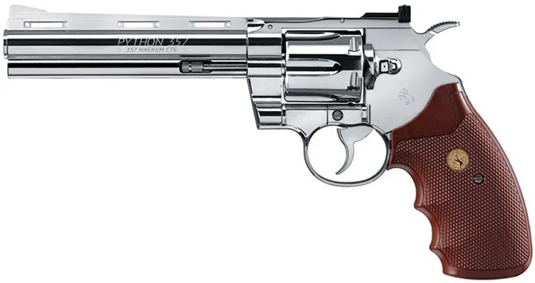 Umarex Colt Python 357 Magnum Chrome CO2 BB Revolver Table Top Review ...