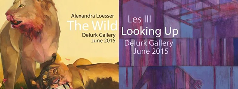 Our June exhibition will feature two shows: "The Wild" by Alexandra Loesser + "Looking Up" by Delurk's own Les III. Join us for the Opening Reception Friday June 5, from 7-10pm! Les III ~ Looking Up "Disco clouds serve as thought provoking atmosphere for us to get our act together, move forward and keep 'Looking Up'". - Les Caison III In all of his works Les Caison III adds a little something something. Yeah, that word is repeated twice. That's my point; Les puts just a touch more in his art than you'd expect. Whether you choose to see it or not, it's there. Maybe you will see it with time. Perhaps your friend will point it out to you at the next exhibition. Alexandra Loesser ~ The Wild “The wild is not kind, but it is just as it should be.” Alexandra Loesser's paintings are rooted in naturalism but convey a new romanticism as they are laced with refer ences to a vanishing world. The series, “The Wild,” draws inspiration from the animal kingdom and is meant to capture the dichotomy between these creature's connectedness and detachment to us and their own threatened environment. These pieces question the way we label wild animals as savage and dangerous simply because they are unfamiliar. Loesser feels that the truest form of beauty evokes a haunting quality, and it is from this perspective that she draws meaning for her paintings. “Animals have a real, untapped depth to them, and I want my subjects to have beating hearts.”