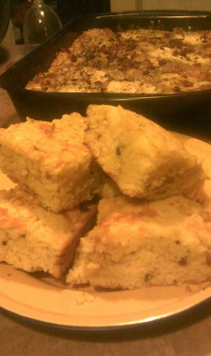 Lasagna with TSL corn bread
