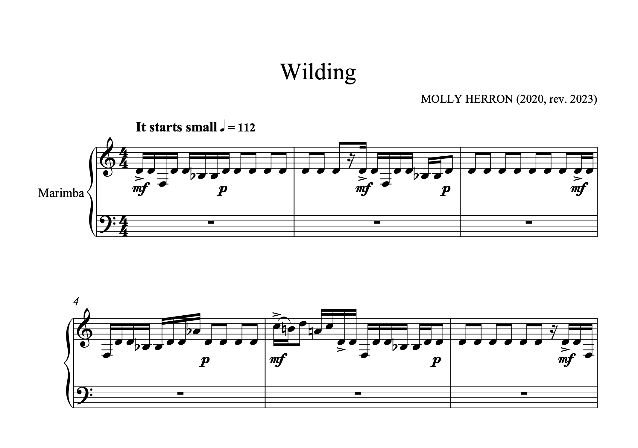 Wilding - for solo marimba