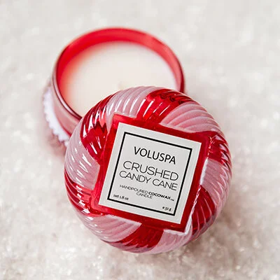 Voluspa Crushed Candy Cane Macaron Candle Bellissimo