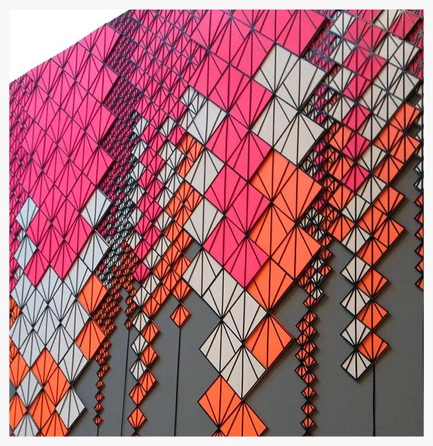 "things are different now" , paint on styrene, 6x9', 2013, bedford gallery, CA, "new neon" group show