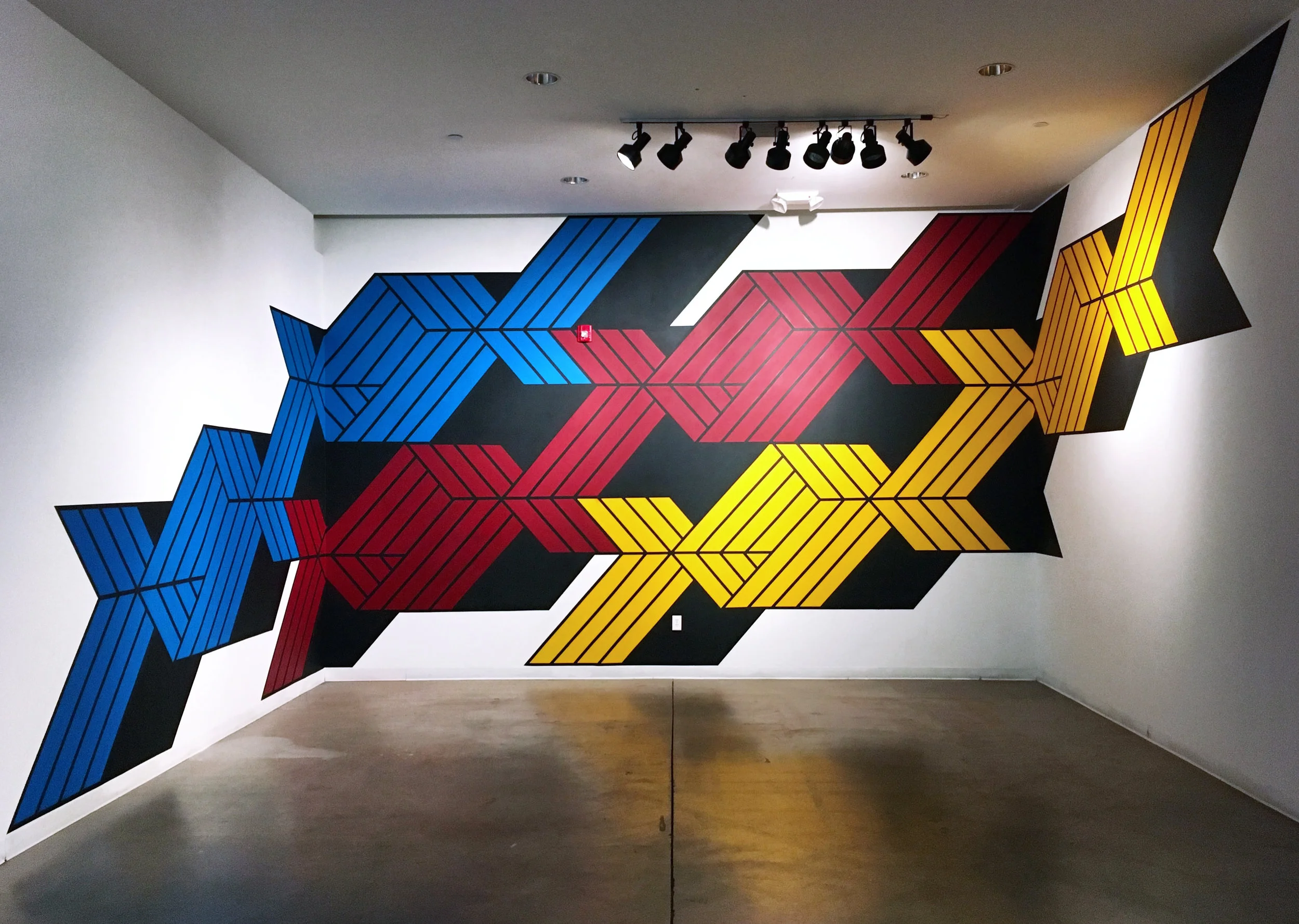 "With, or without" (Pre-Demolition), 16x12', 19x12', 16x12', Latex and acrylic, RedLine, Denver, 2017