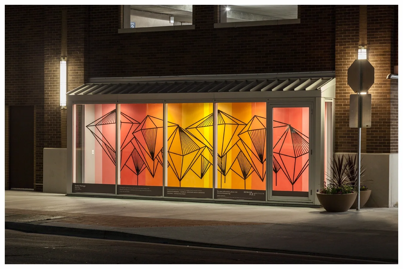 "Gem City", Acrylic (plastic) and latex paint, 25'x7'.75", Denver, 2017 (Temporary installation for Sky House Denver)