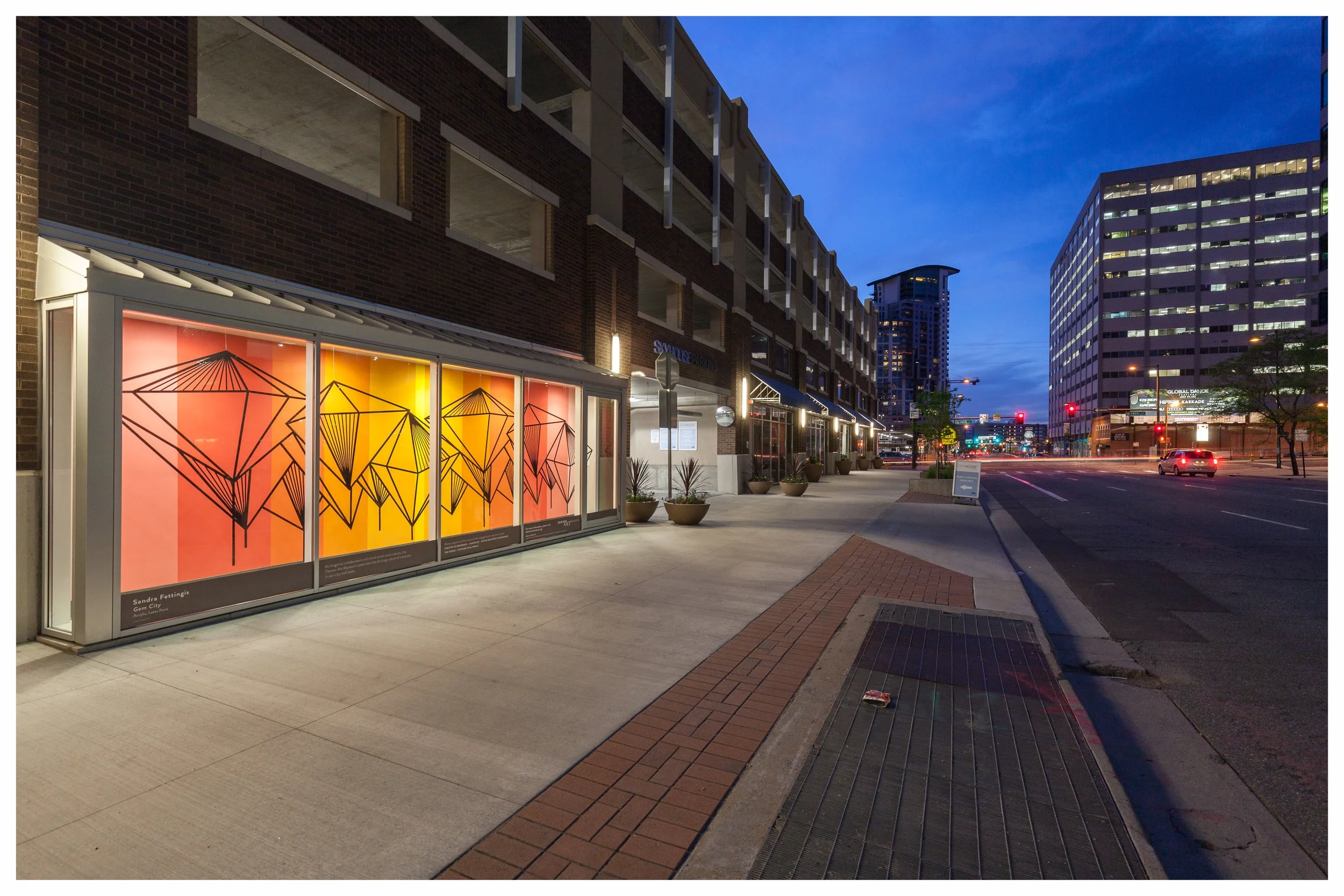  "Gem City", Acrylic (plastic) and latex paint, 25'x7'.75", Denver, 2017 (Temporary installation for Sky House Denver) 