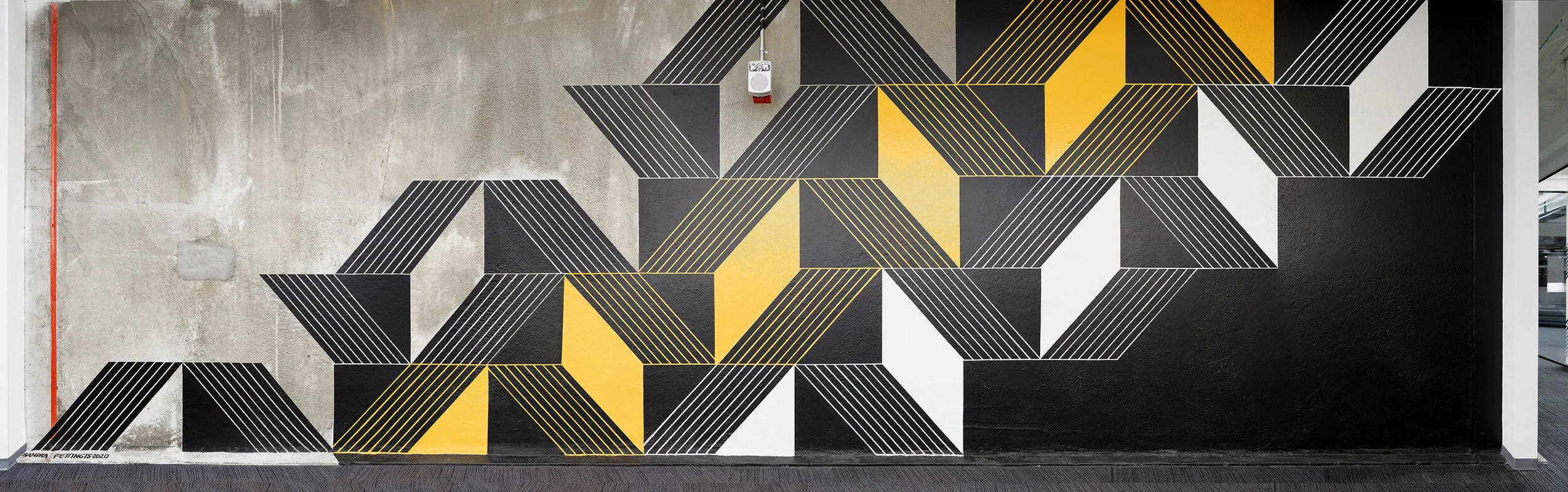 Pay Simple, 29x10’, Acrylic, Denver, CO 2020. Photo: Peter Kowalchuck