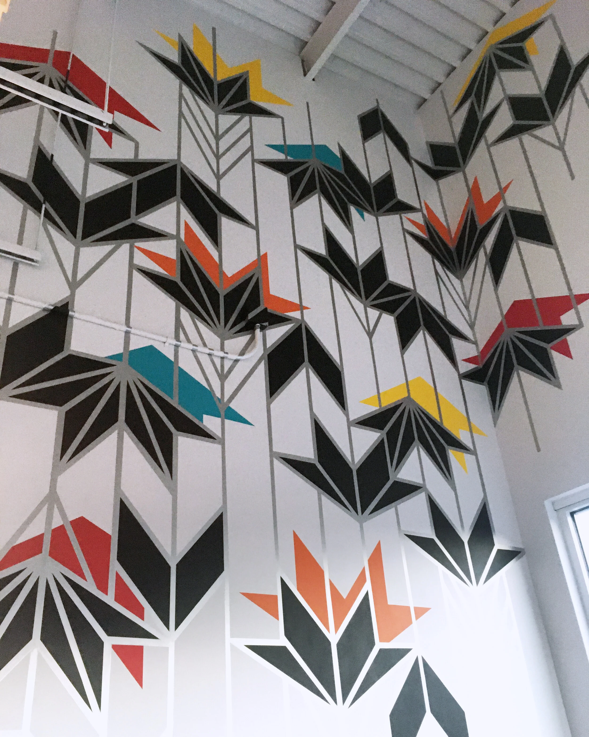 Closeup Detail: Metallic & Matte Acrylic paint, 10x20' main wall, 5x9' side wall, 3x5' side wall, Colorado Springs, CO, 2020