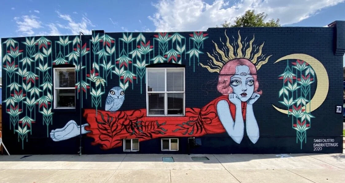 Mural Collaboration with Sandi Calistro, Acrylic paint, 45'5"x15'5", Denver, CO, 2020