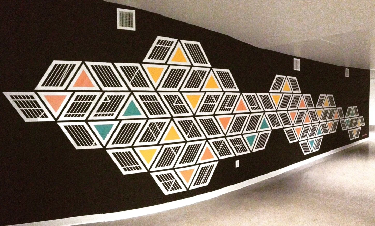  "The Writing on the Wall",&nbsp;Galvanize Denver,&nbsp;Acrylic panels and acrylic paint, 33x9', 2015  &nbsp; 