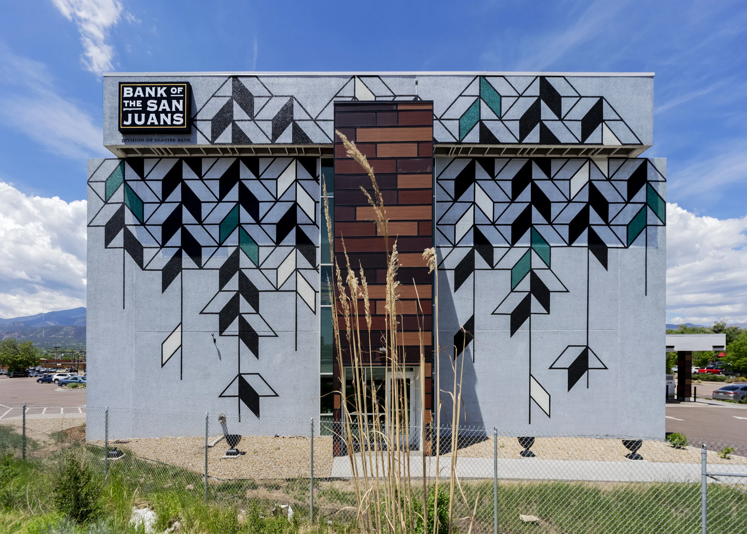 “Spruced”, Acrylic, 74x37’, 2019, Colorado Springs, CO. Photo: Peter Kowalchuck