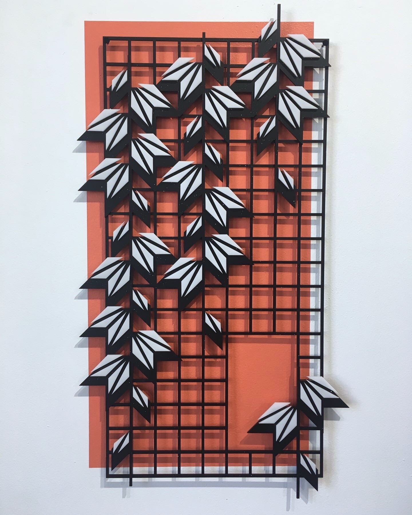 Pandemic Growth (1), Paint on acrylic and wall, 11x22x.50", 2021