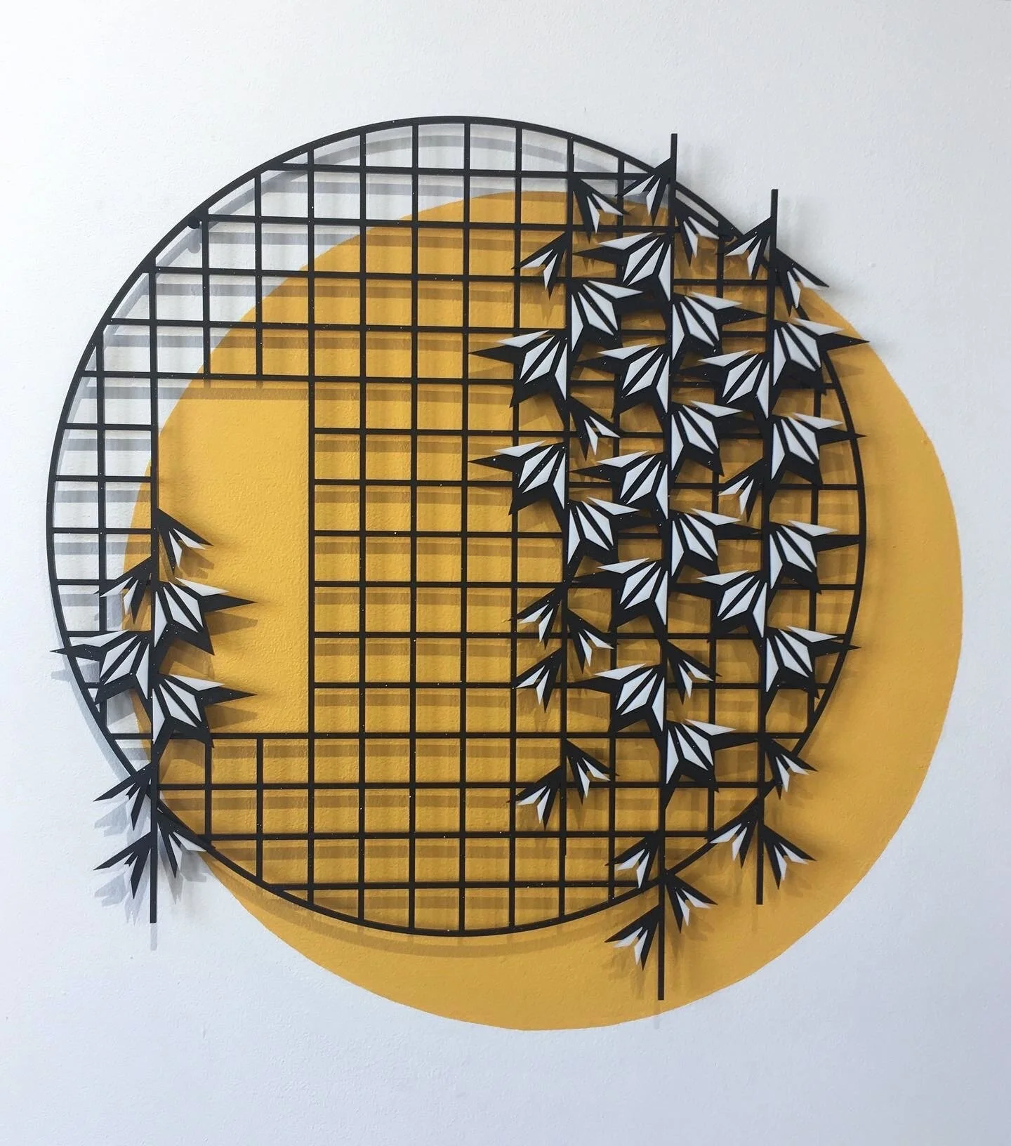 Pandemic Growth (2), Paint on acrylic and wall, 19.5"Dx.50", 2021