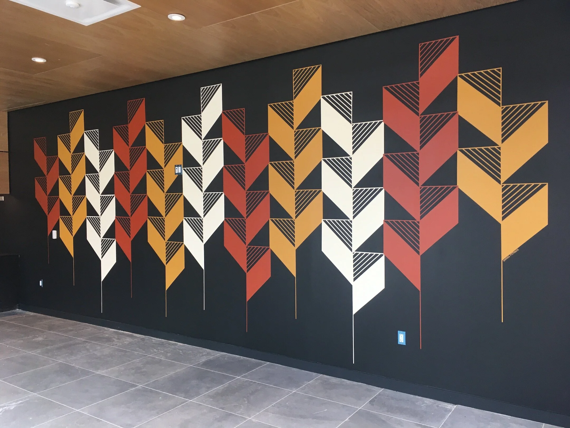 "Golden Hour", Market Station Clubhouse, Denver, CO, Acrylic paint, 25x10', 2021