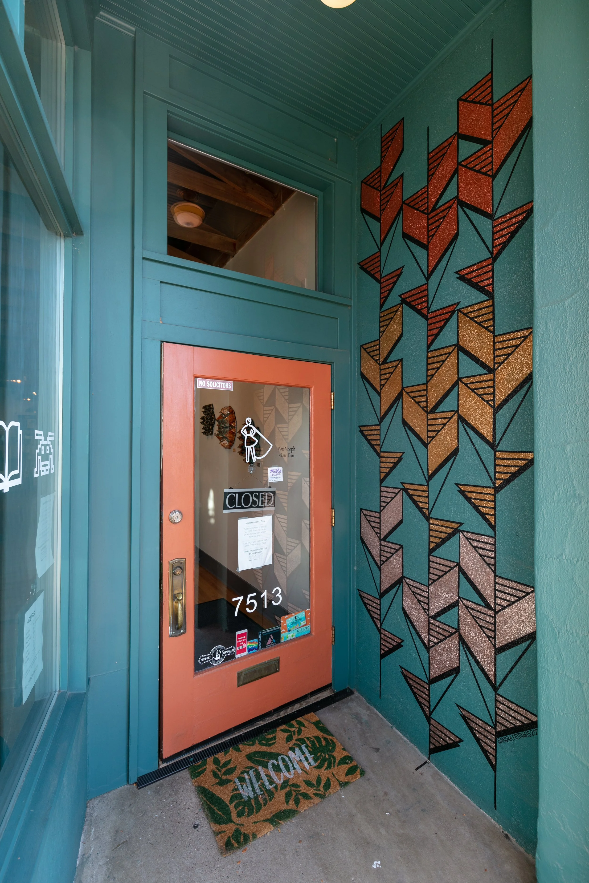 Balefire Goods Mural, Metallic Acrylic Paint, 4x12', Arvada, CO, 2021