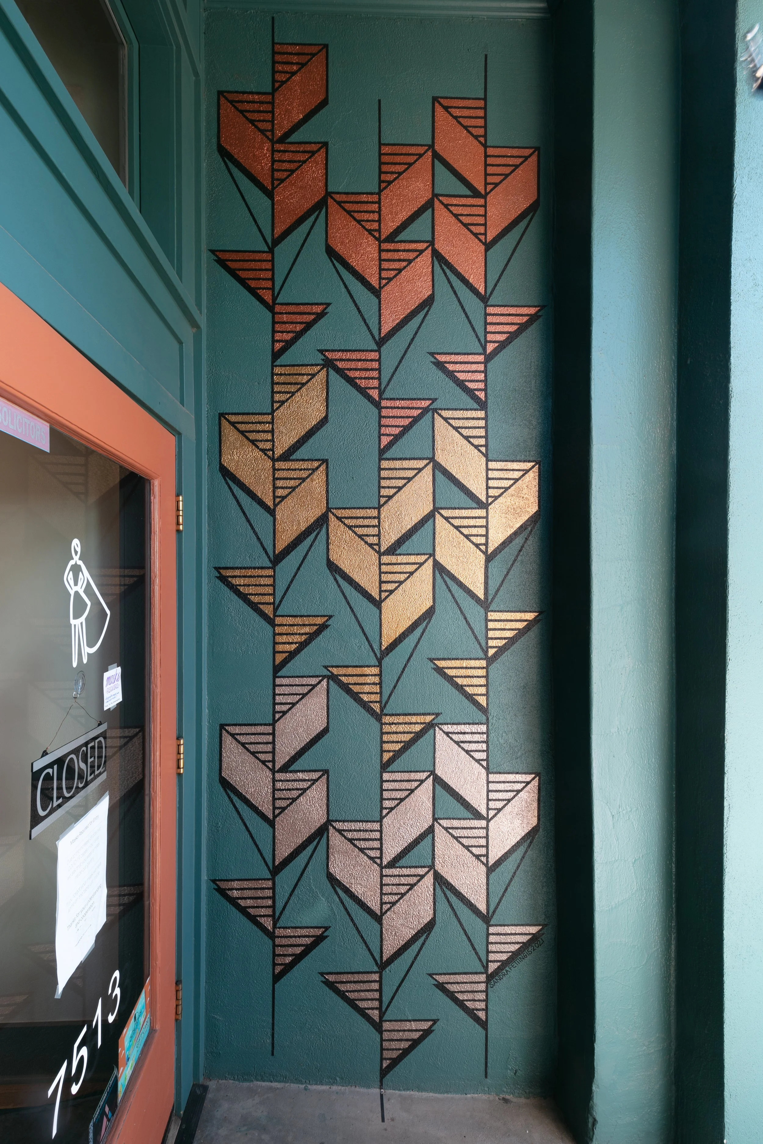 Balefire Goods Mural (2), Metallic Acrylic Paint, 4x12', Arvada, CO, 2021