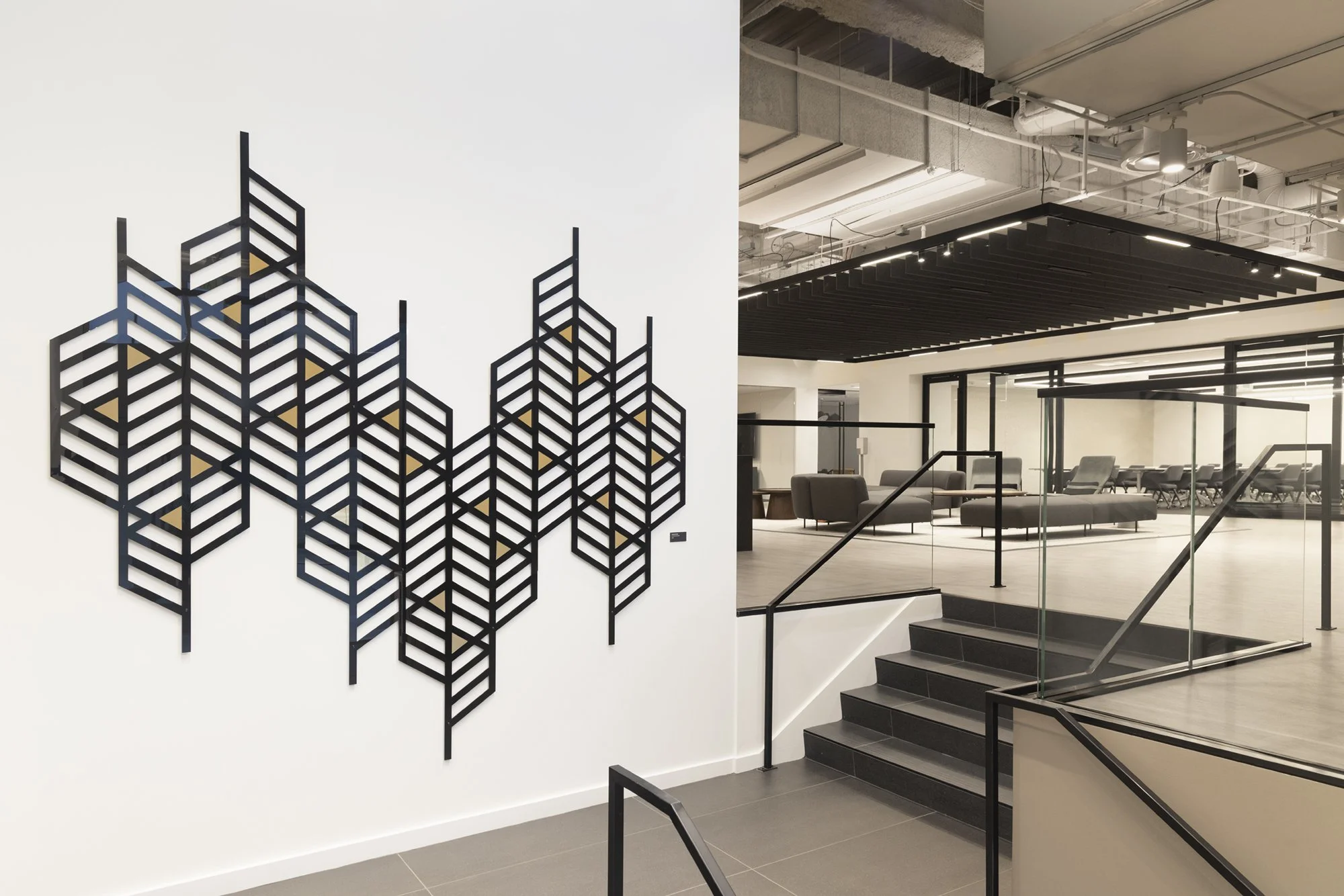 Tabor Center, The Commons (Single piece view), Lobby Installation, Acrylic, 2022