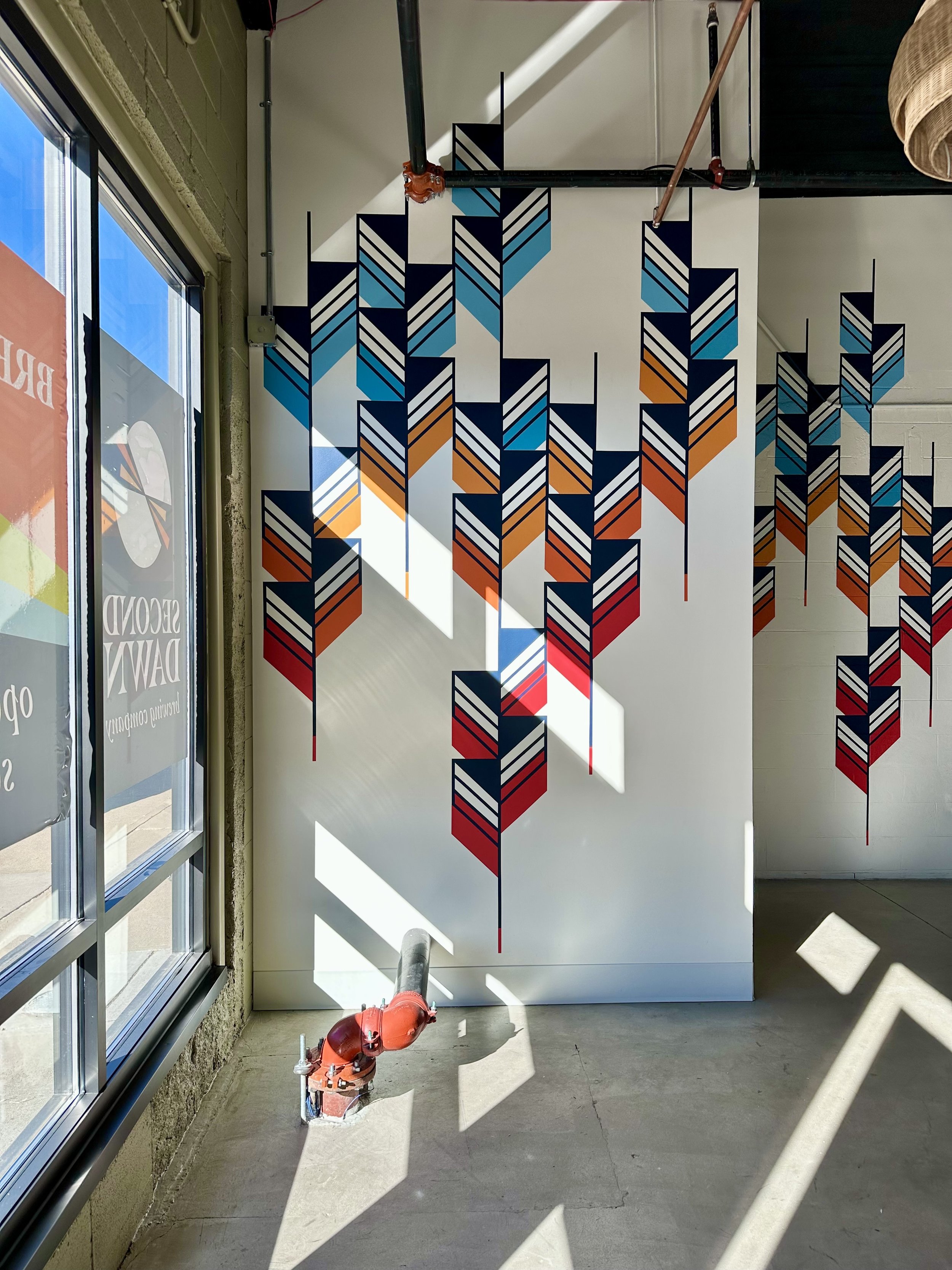 Second Dawn Brewing Company (3), Interior Mural, Acrylic paint, 6.5x12' & 14.5x12', Aurora, CO, 2023