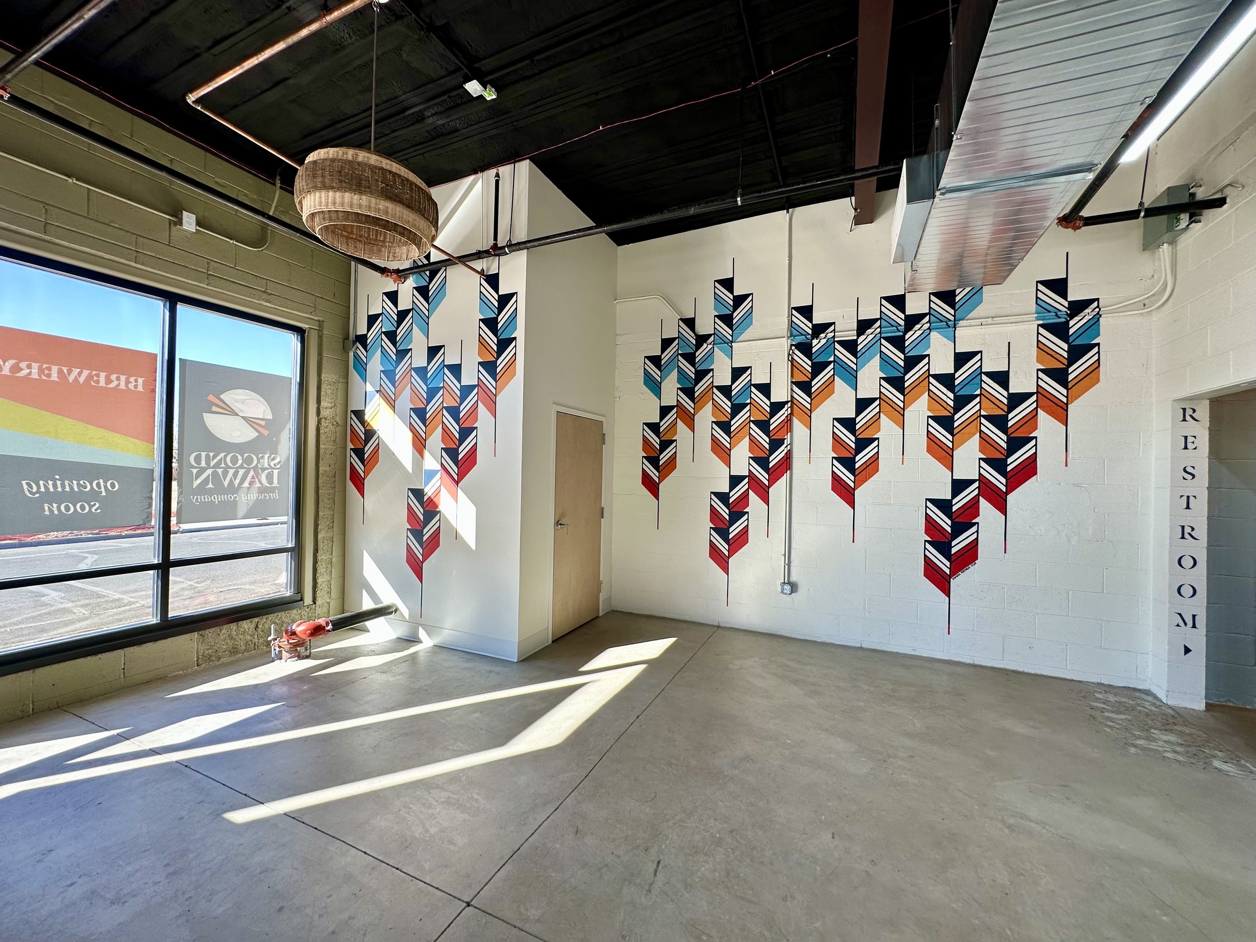 Second Dawn Brewing Company (2), Interior Mural, Acrylic paint, 6.5x12' & 14.5x12', Aurora, CO, 2023