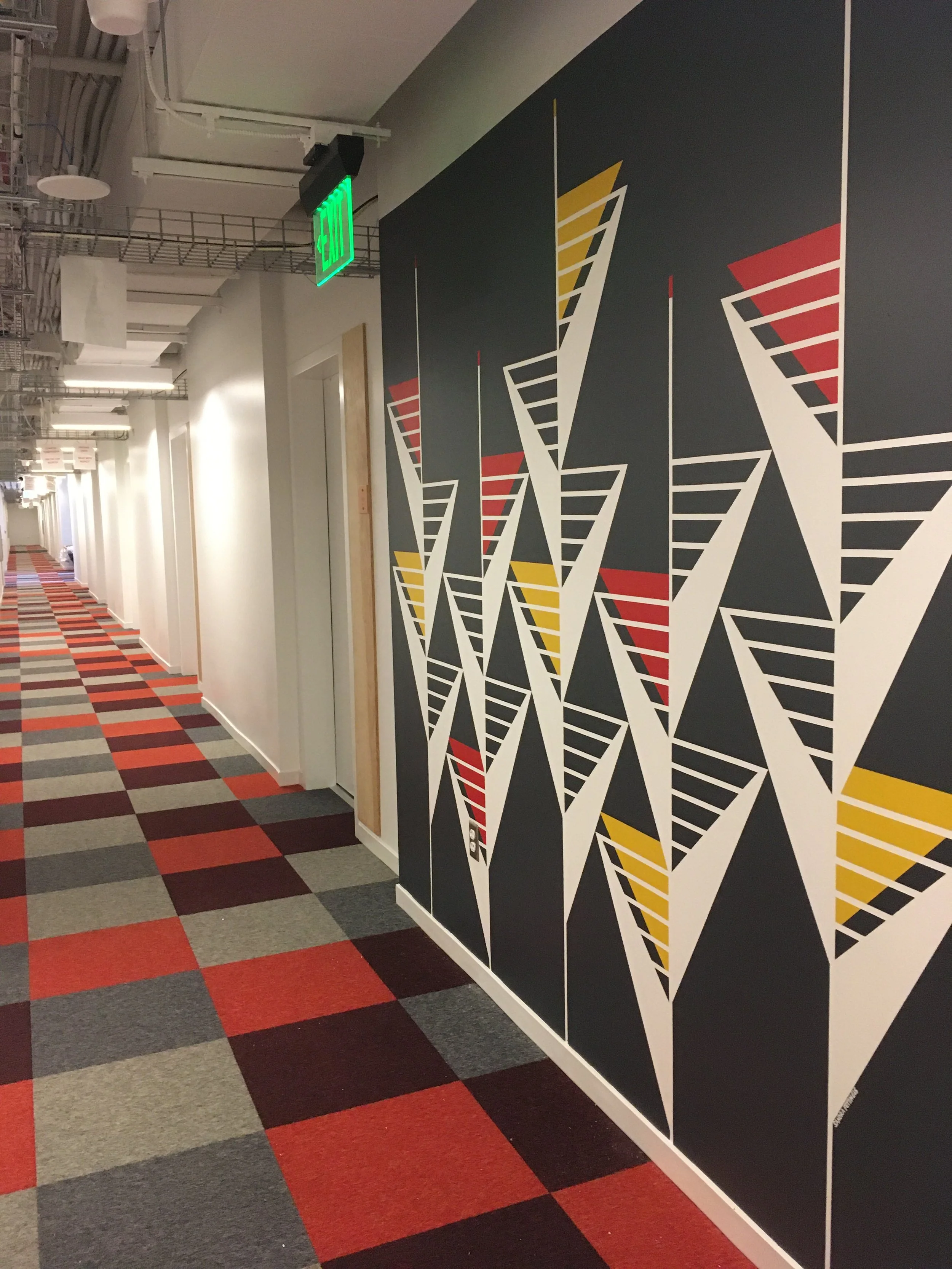Market Station Residences, Hallway Murals (2), Acrylic paint, 9x8', Denver, CO, 2021