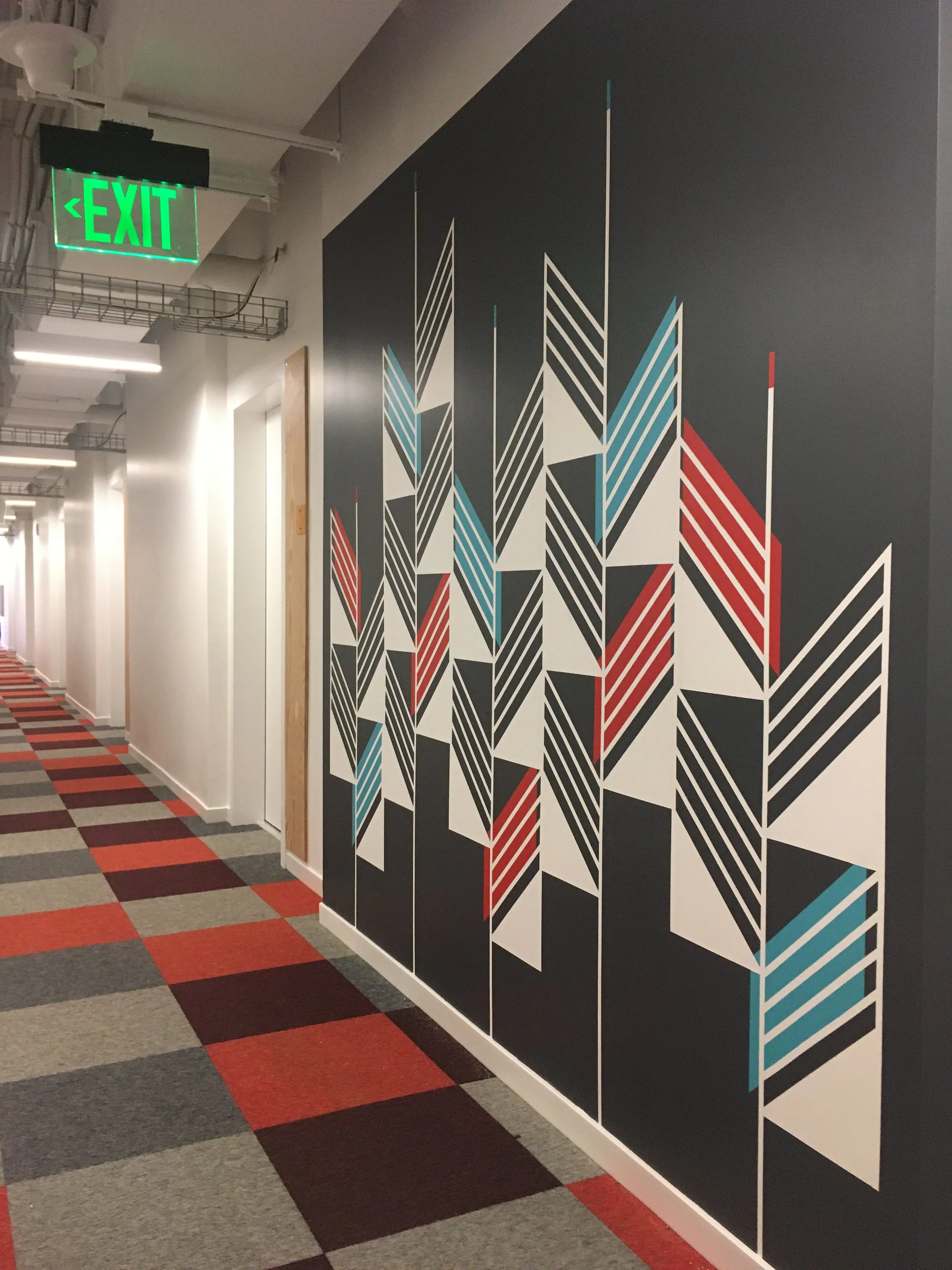 Market Station Residences, Hallway Murals (6), Acrylic paint, 9x8', Denver, CO, 2021