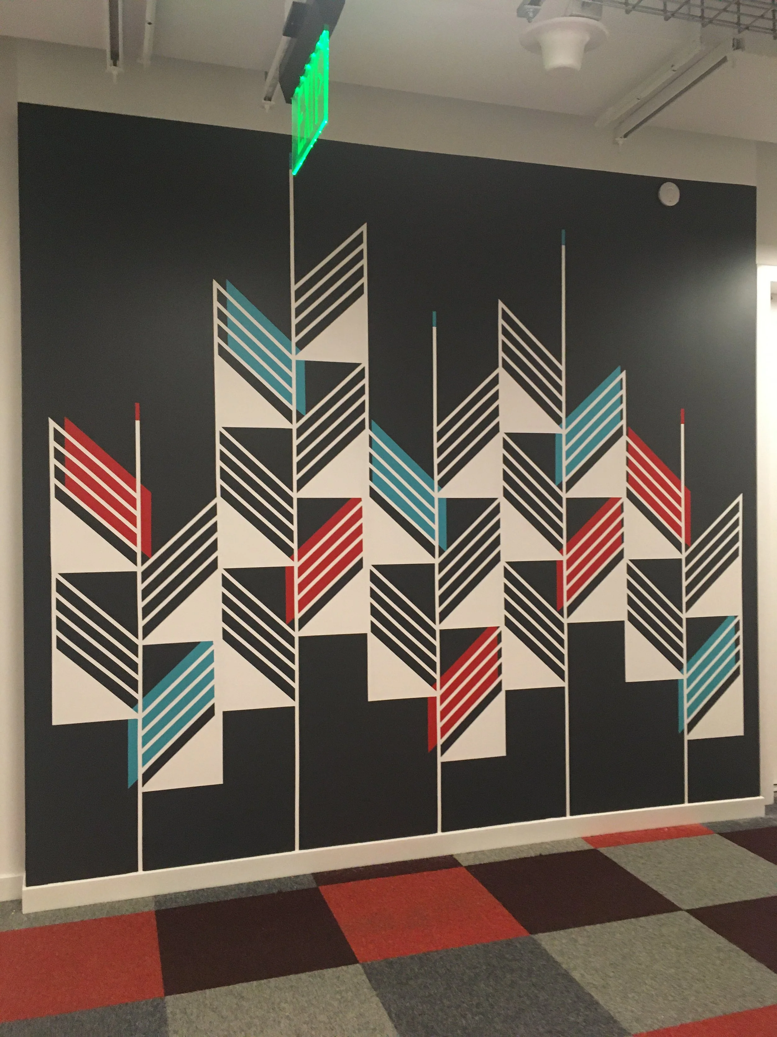 Market Station Residences, Hallway Murals (5), Acrylic paint, 9x8', Denver, CO, 2021