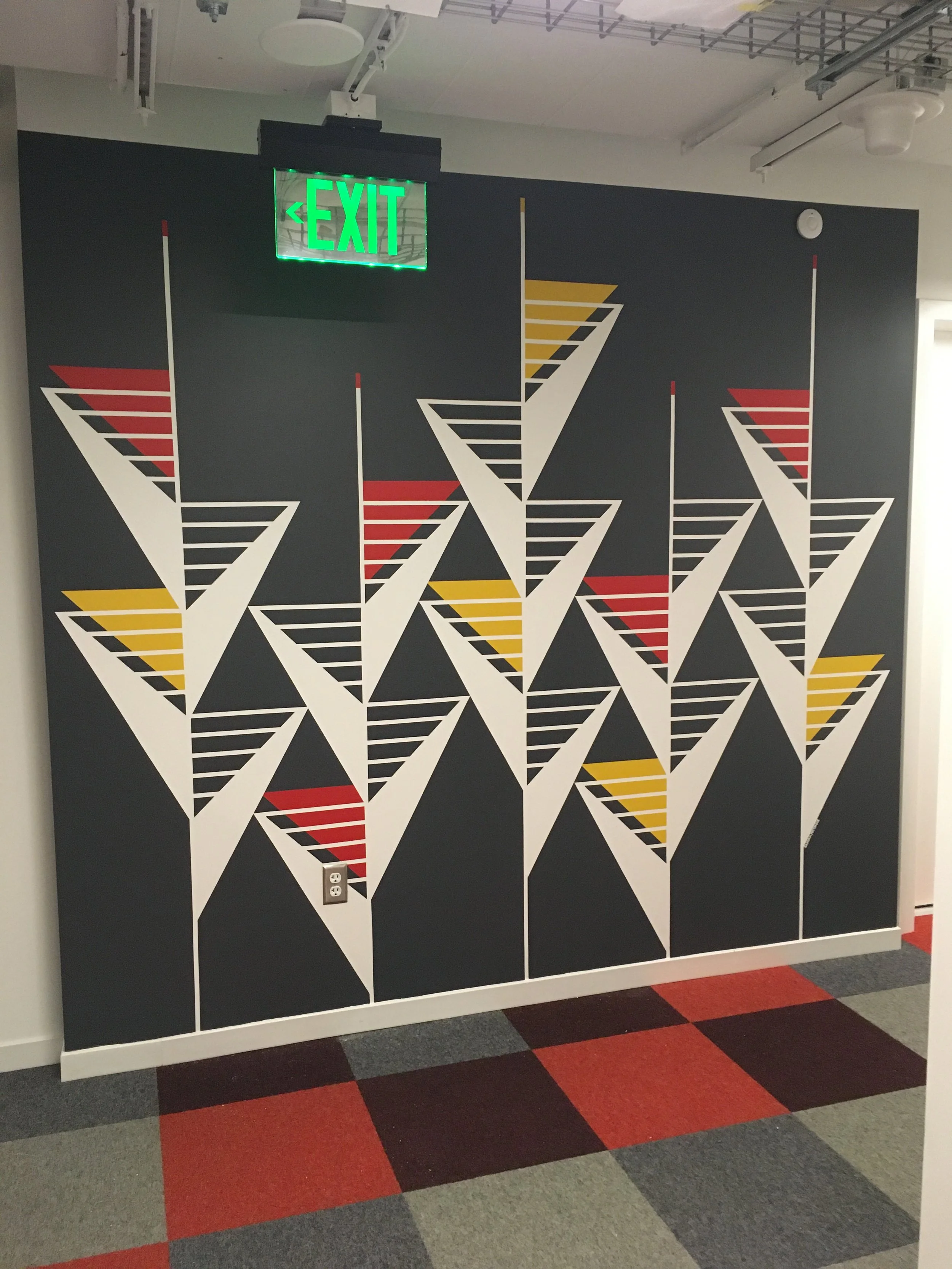 Market Station Residences, Hallway Murals, Acrylic paint, 9x8', Denver, CO, 2021
