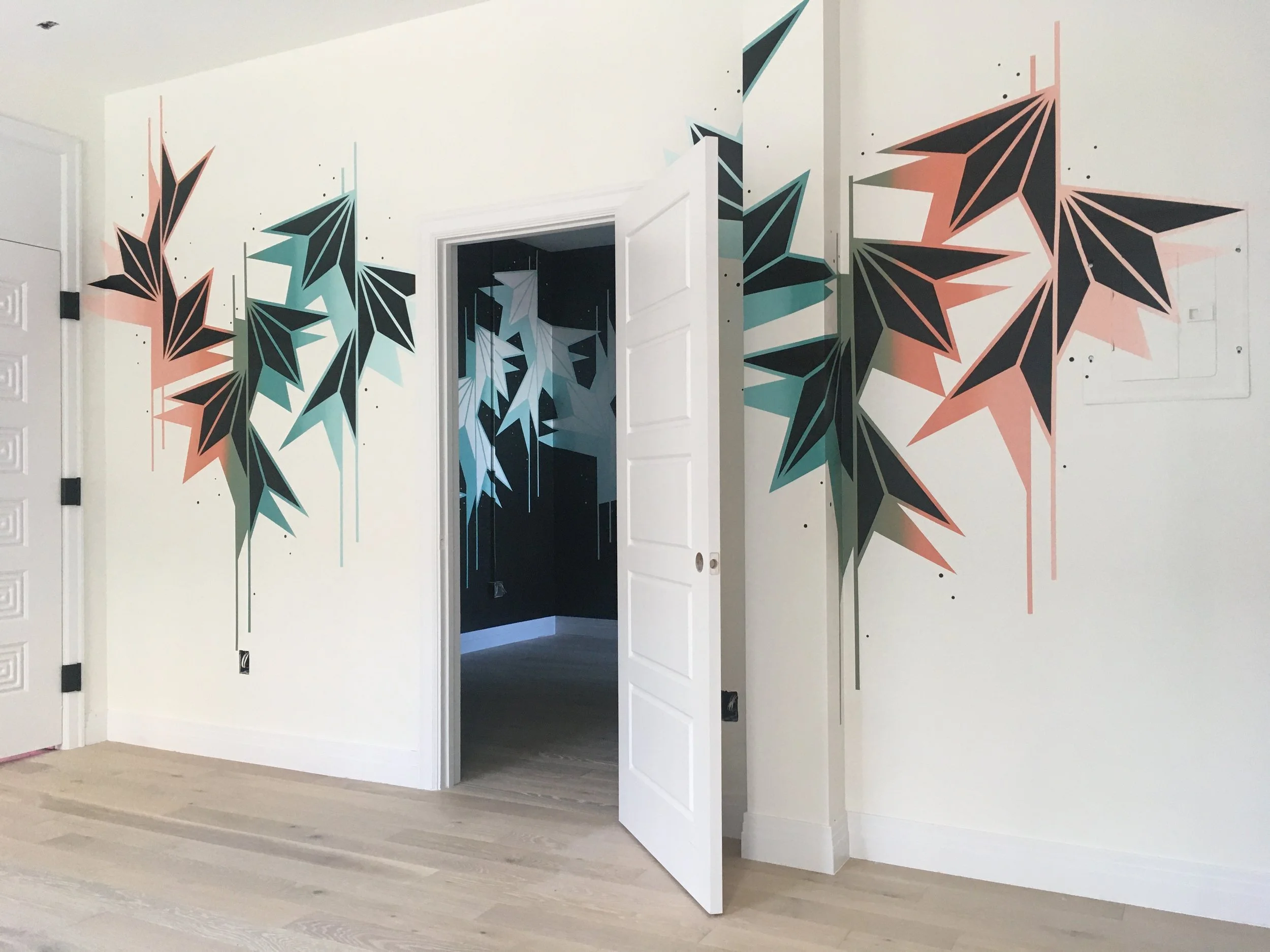 Acoma House, Living Area 6, Interior Mural, Acrylic paint, Denver, CO, 2021