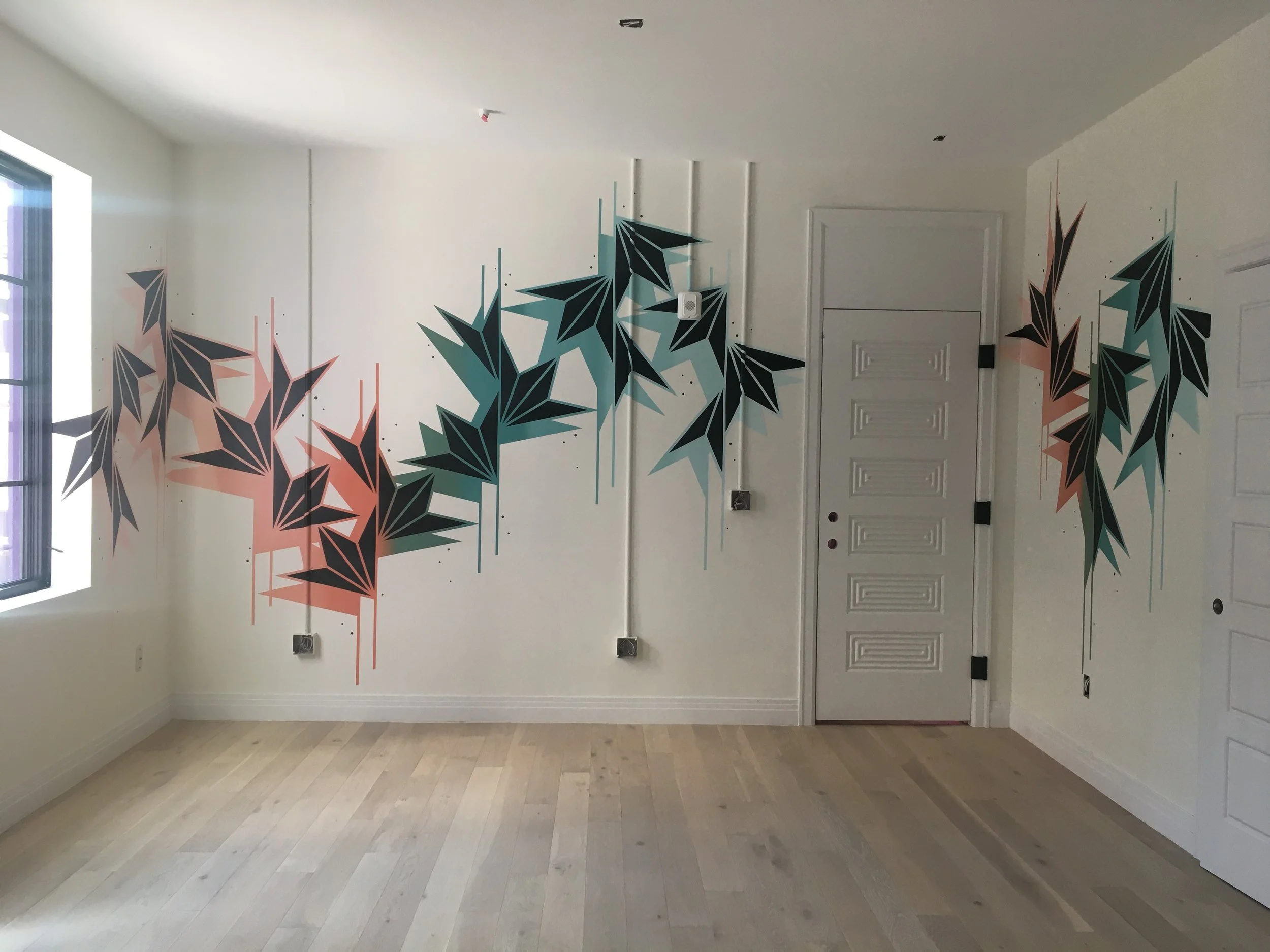 Acoma House, Living Area, Interior Mural, Acrylic paint, Denver, CO, 2021