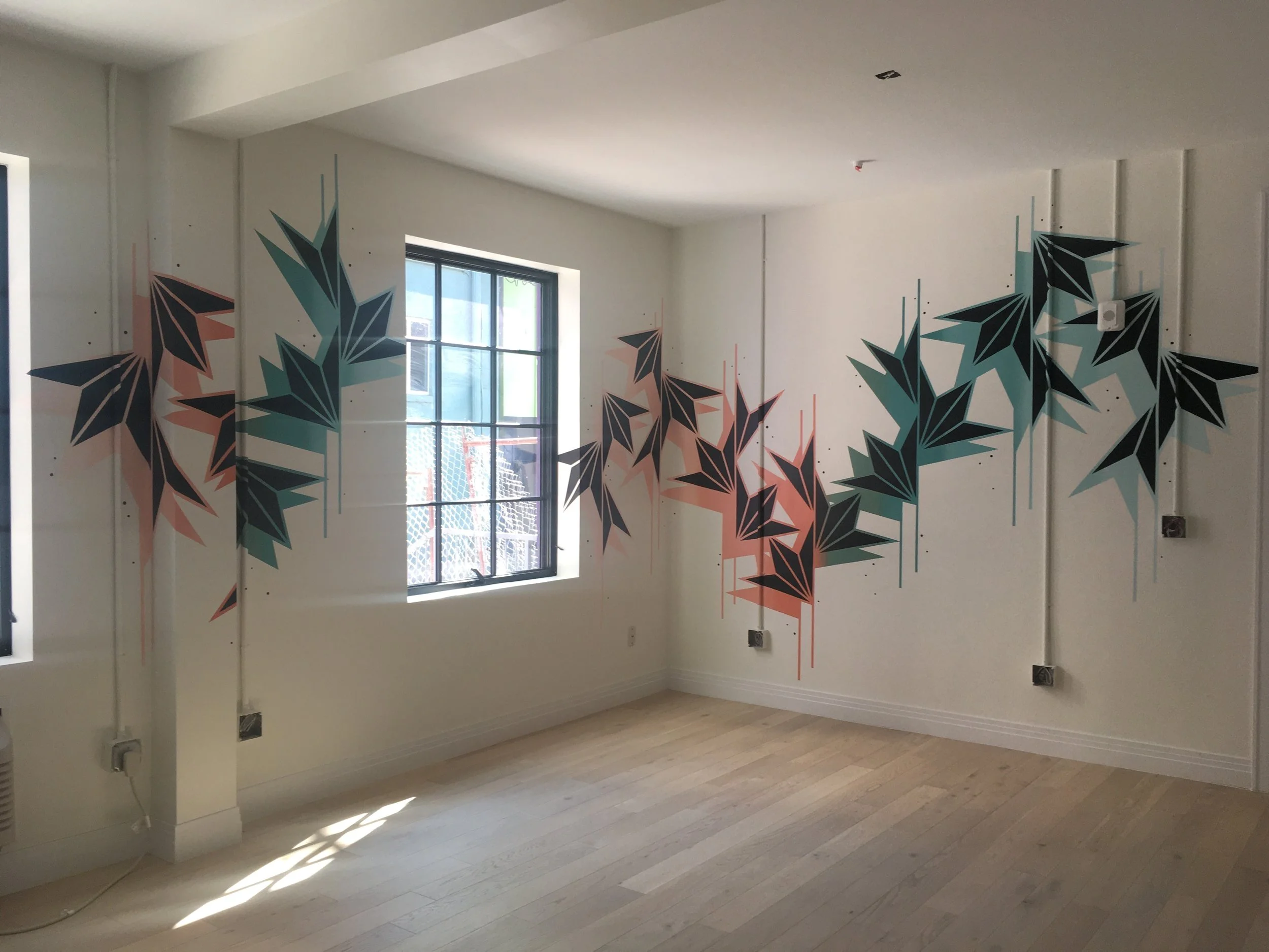 Acoma House, Living Area 2, Interior Mural, Acrylic paint, Denver, CO, 2021