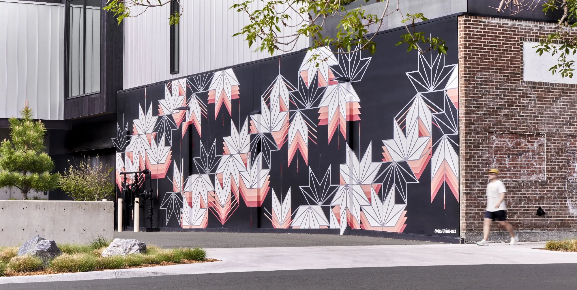 "Lotus Flow" (2), Cookie Factory, Acrylic paint, 65x16', Denver, CO, 2022