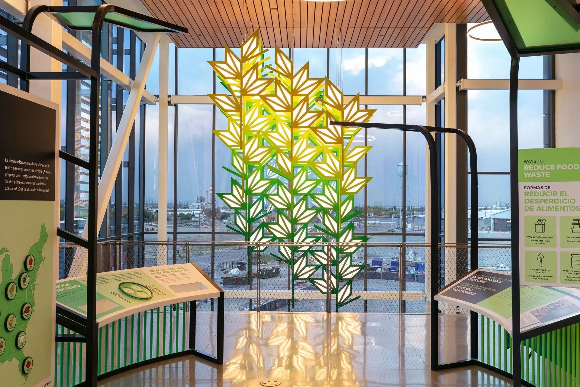 Public suspended sculptural light installation