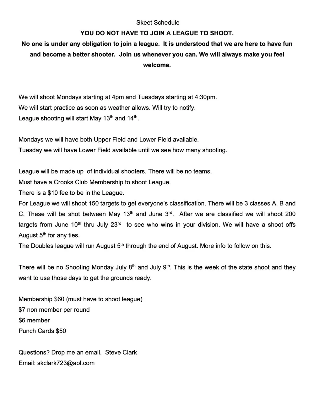 Skeet Shooting — Crooks Gun Club