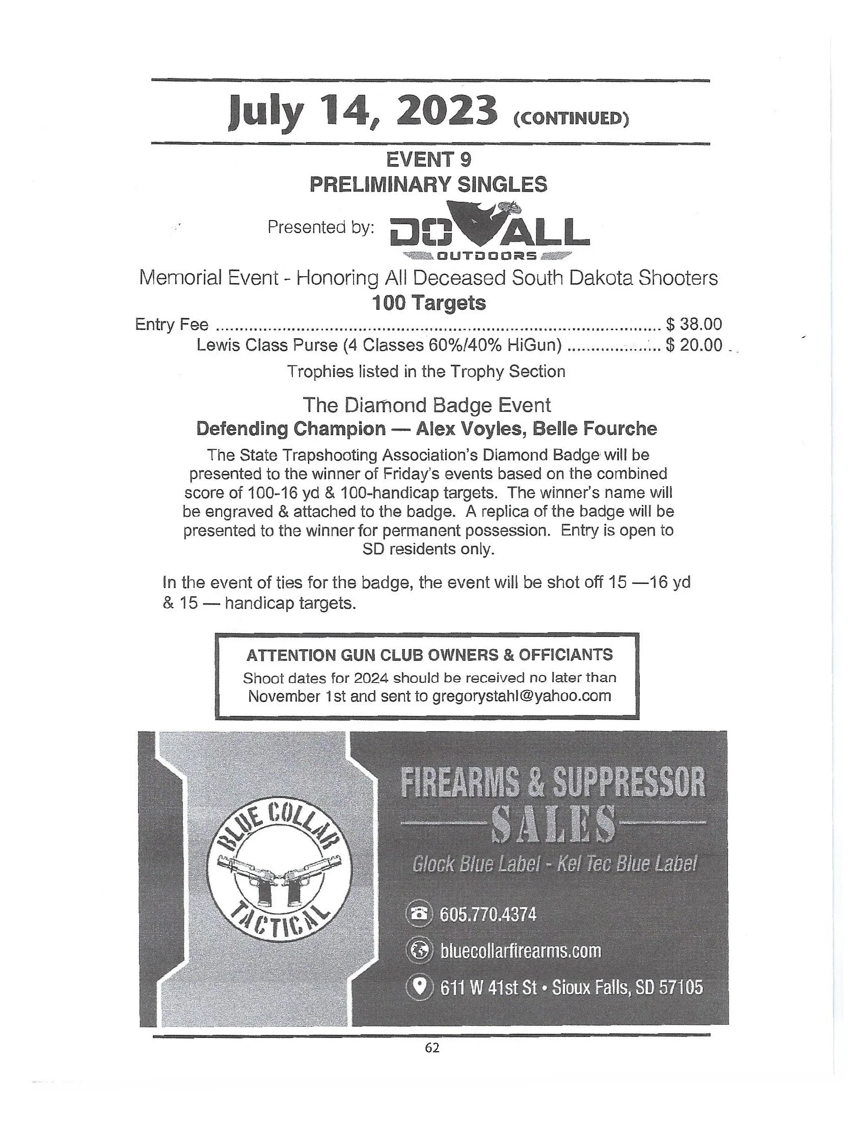 South Dakota State ATA Events — Crooks Gun Club