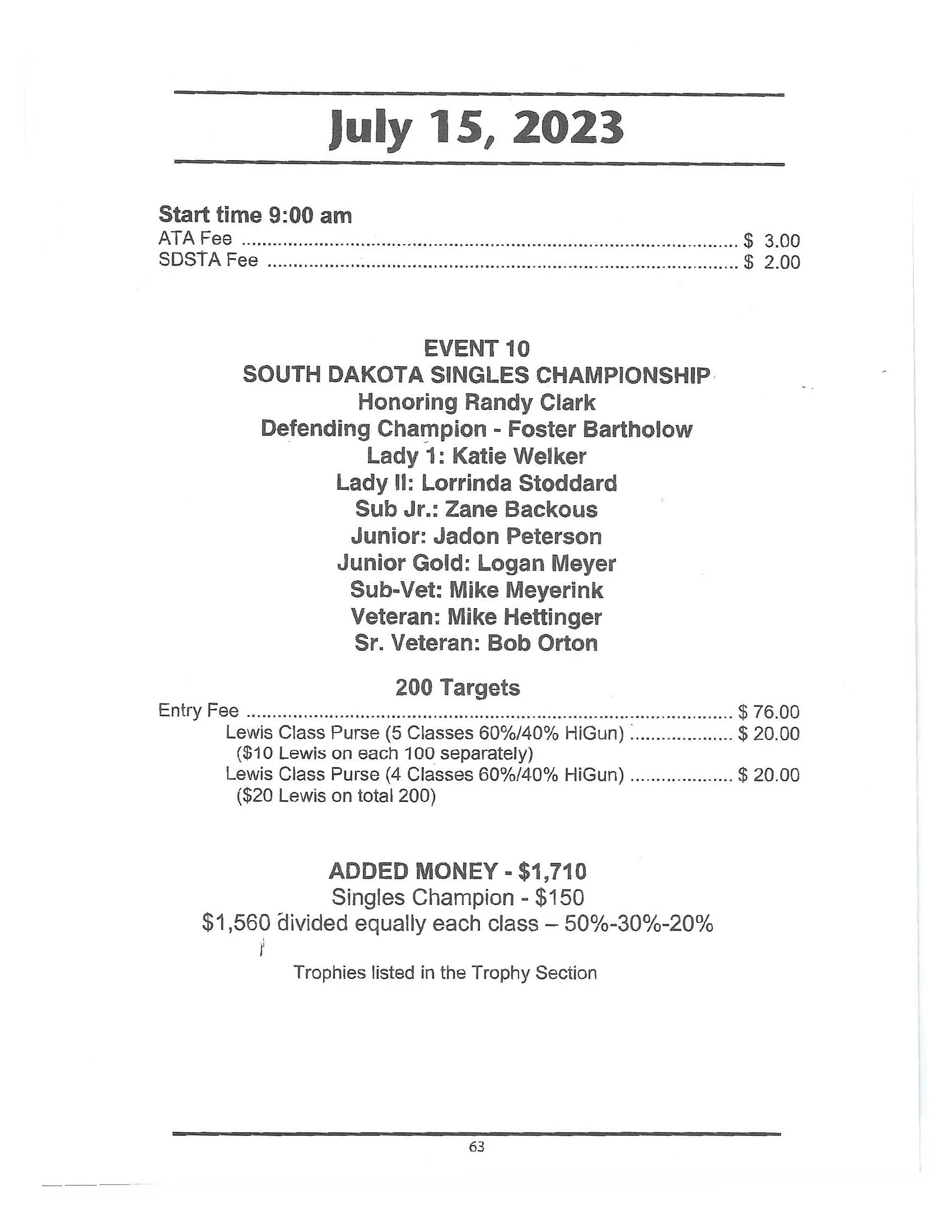 South Dakota State ATA Events — Crooks Gun Club