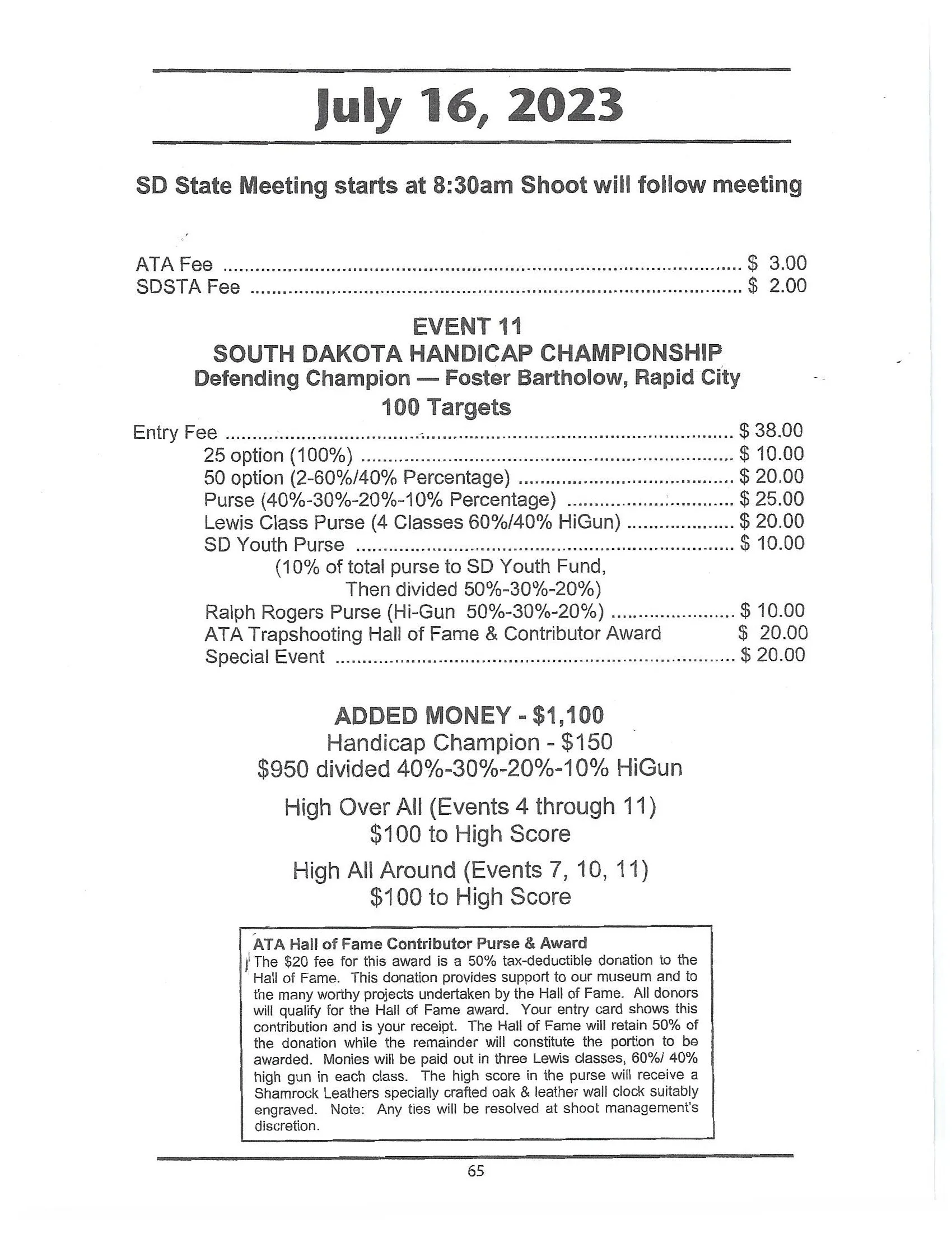 South Dakota State ATA Events — Crooks Gun Club