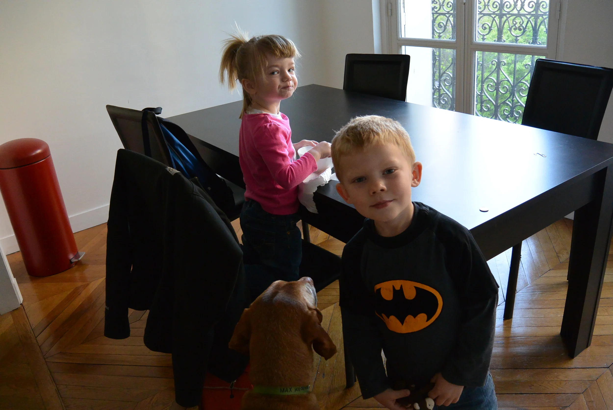 ​kids just goofing around (don't you love our rented table!) &nbsp;Can't wait to get my stuff!