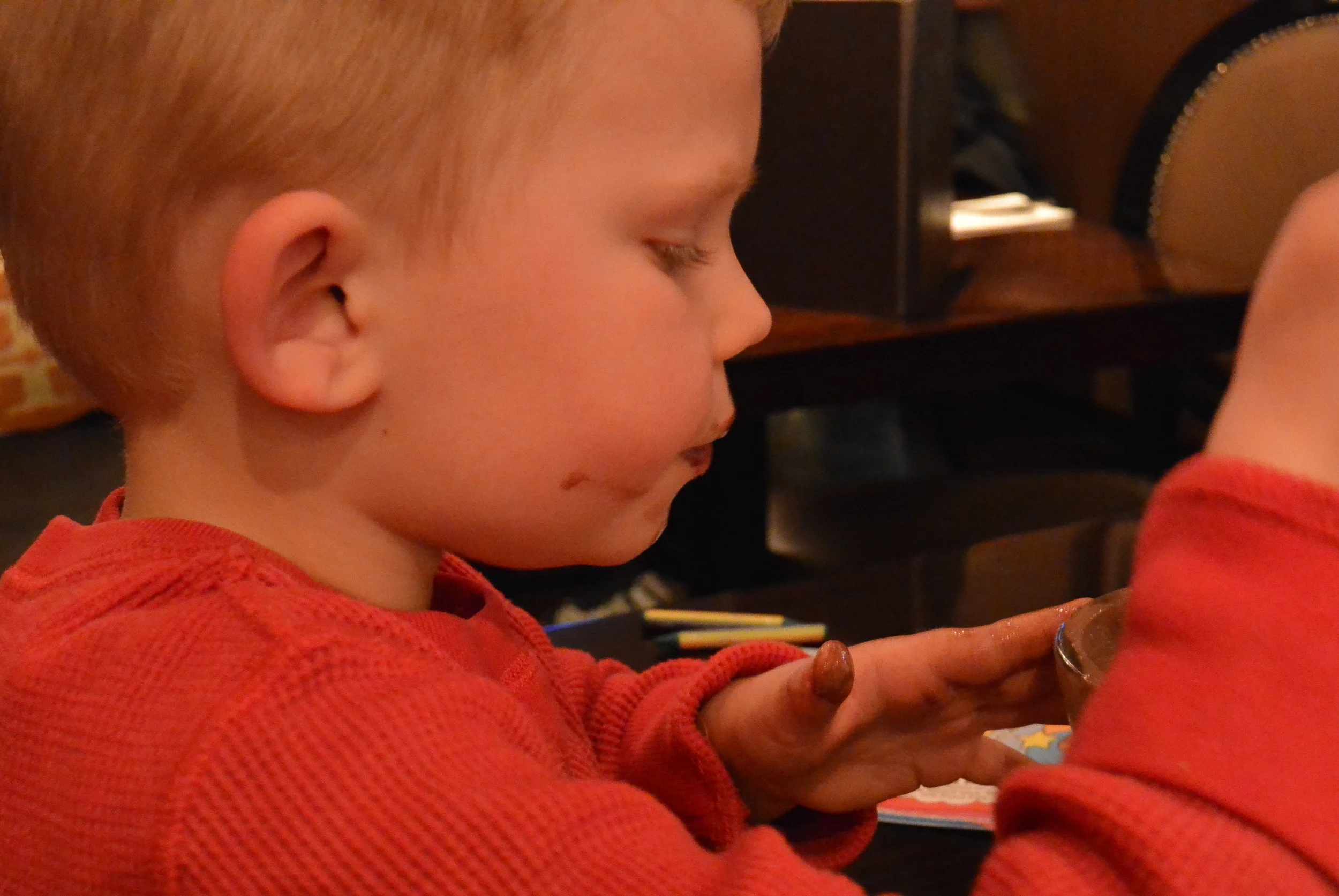 ​Lance just loving his chocolate ice cream!! so good here!!