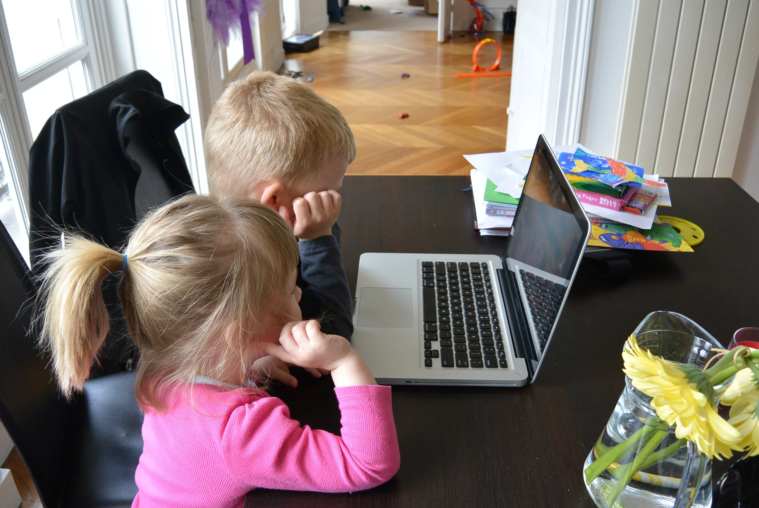 Enjoying a video chat with old friends.​