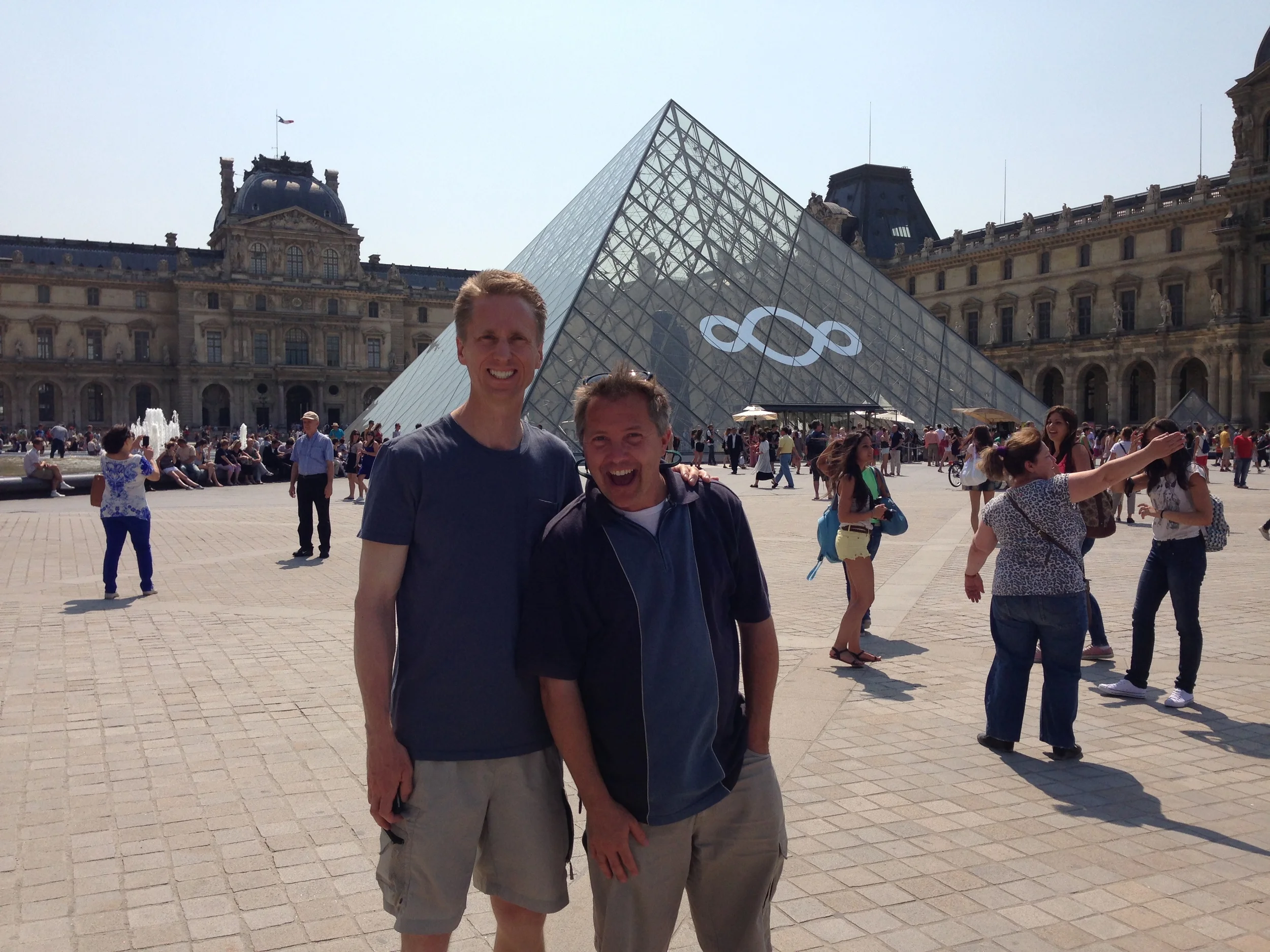 Keith and Nate by the Louvre.