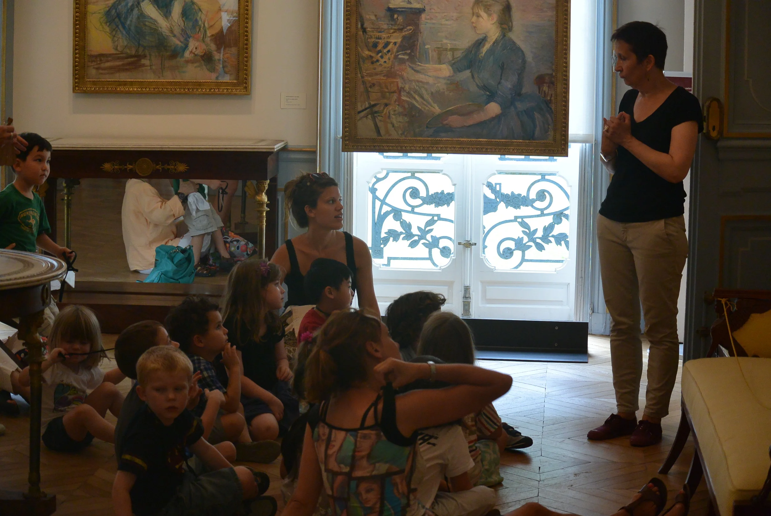 Kids learning about Monet at the Monet museum. 