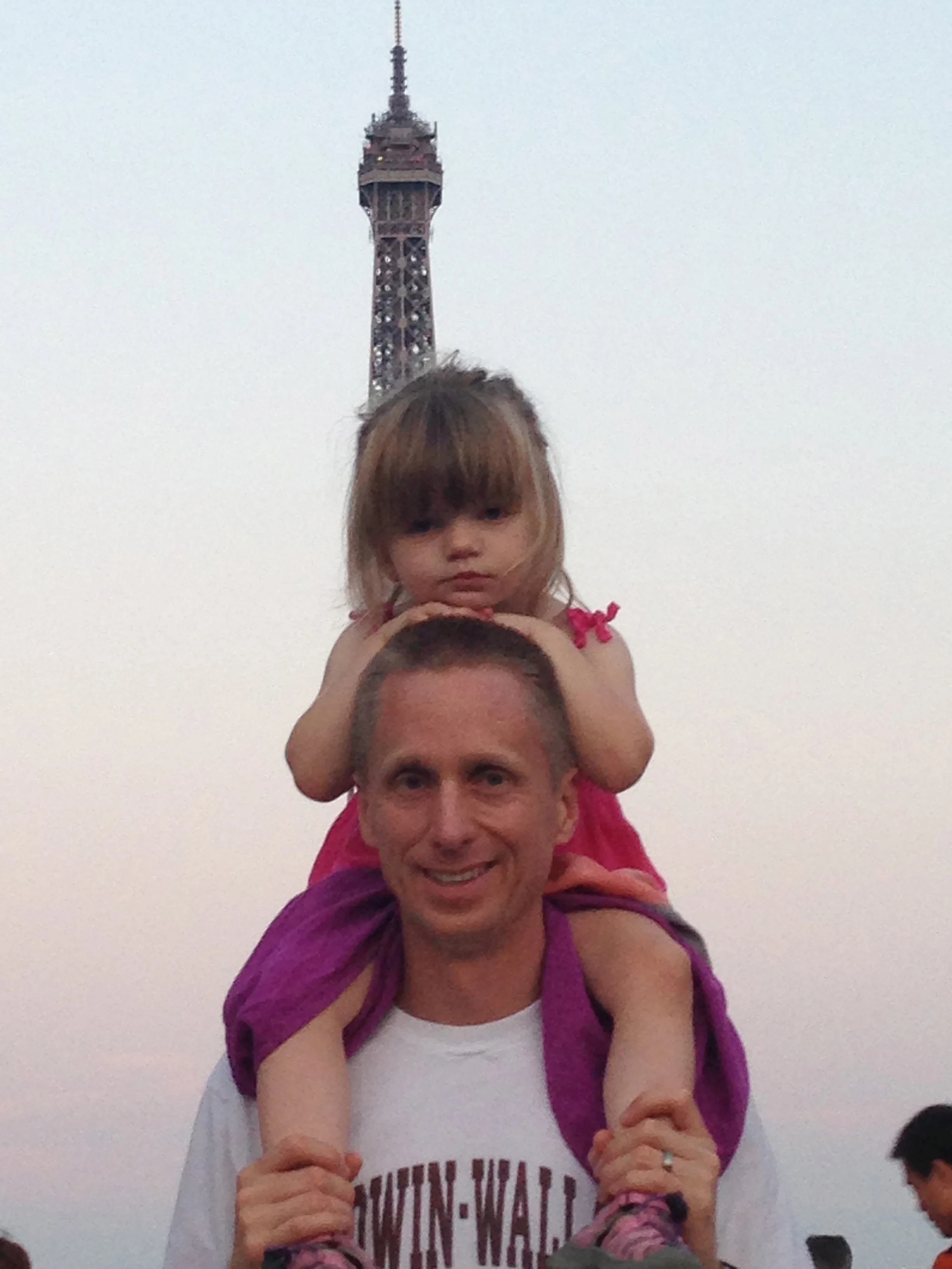 Daddy and his girl on a beautiful night.